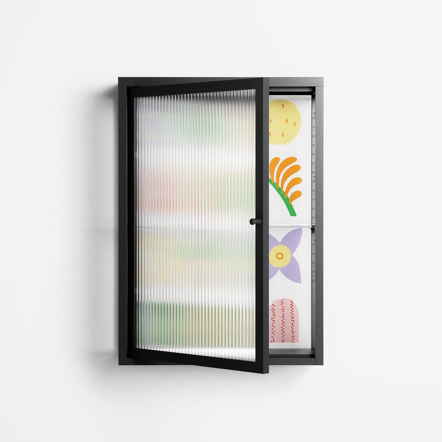 Shapes - Wall Cabinet - Lydia Greaves - Antracite - Reeded glass