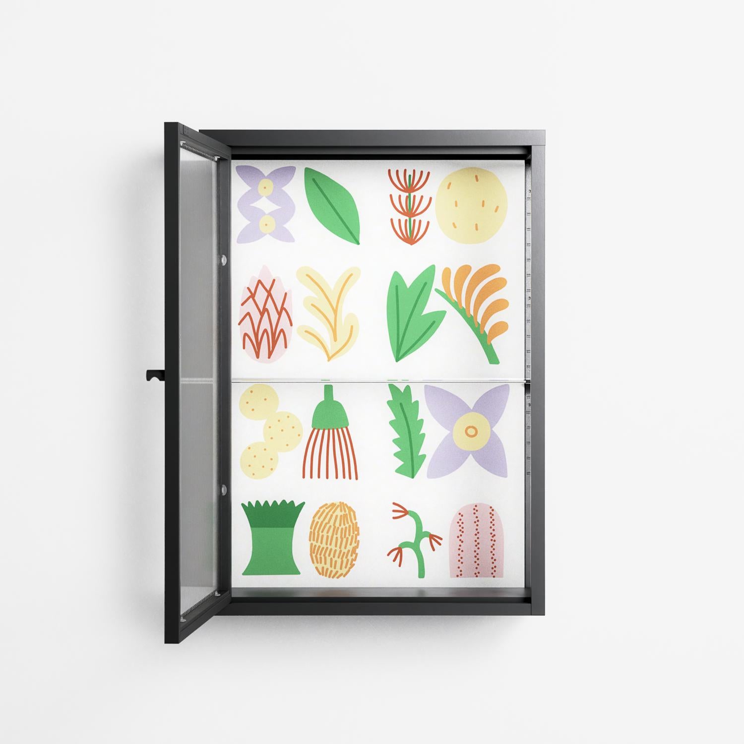 Shapes - Wall Cabinet - Lydia Greaves - Antracite - Reeded glass