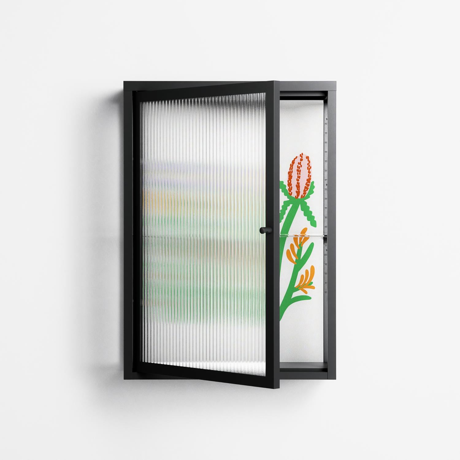 Bouquets - Wall Cabinet - Lydia Greaves - Antracite - Reeded glass
