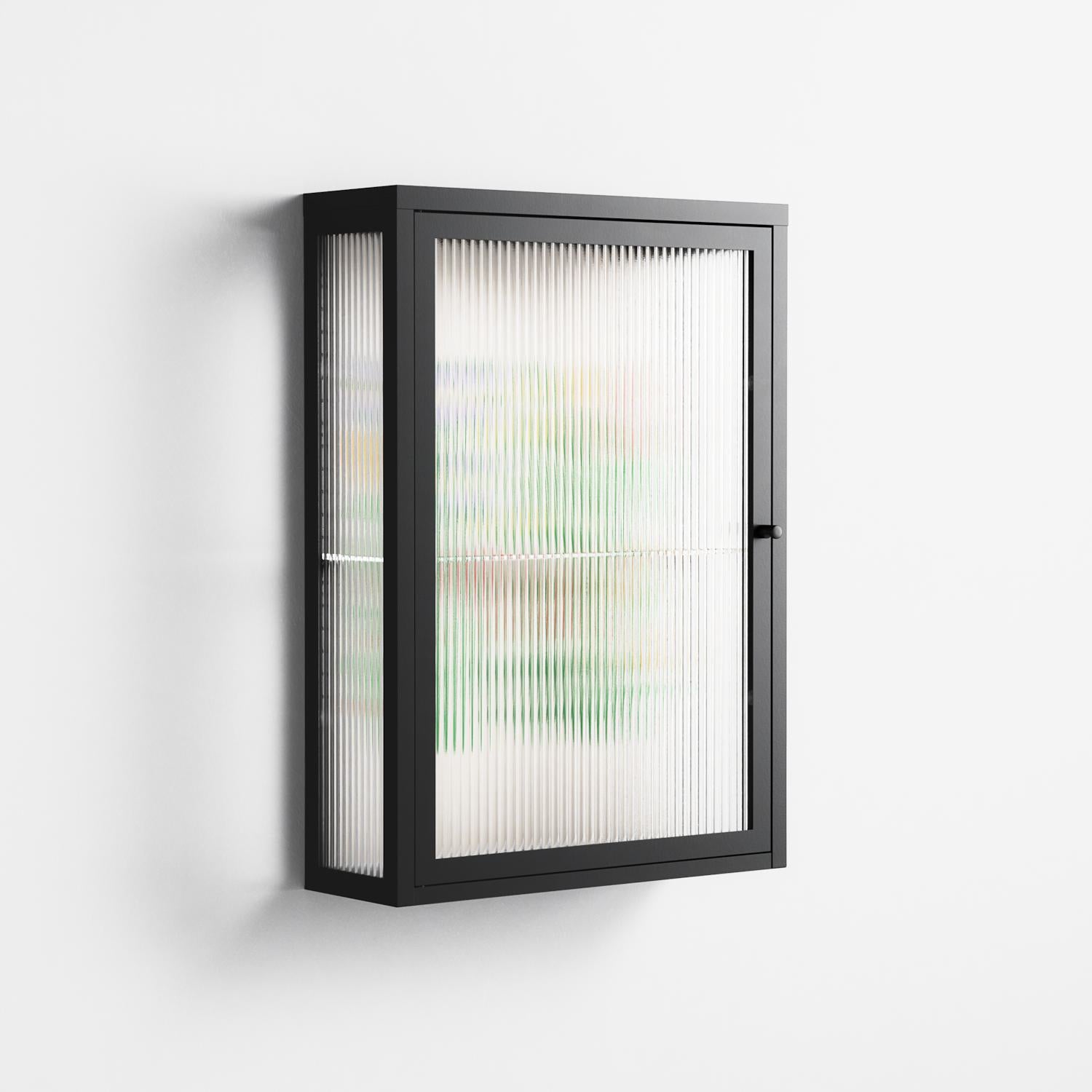 Bouquets Cream - Wall Cabinet - Lydia Greaves - Antracite - Reeded glass