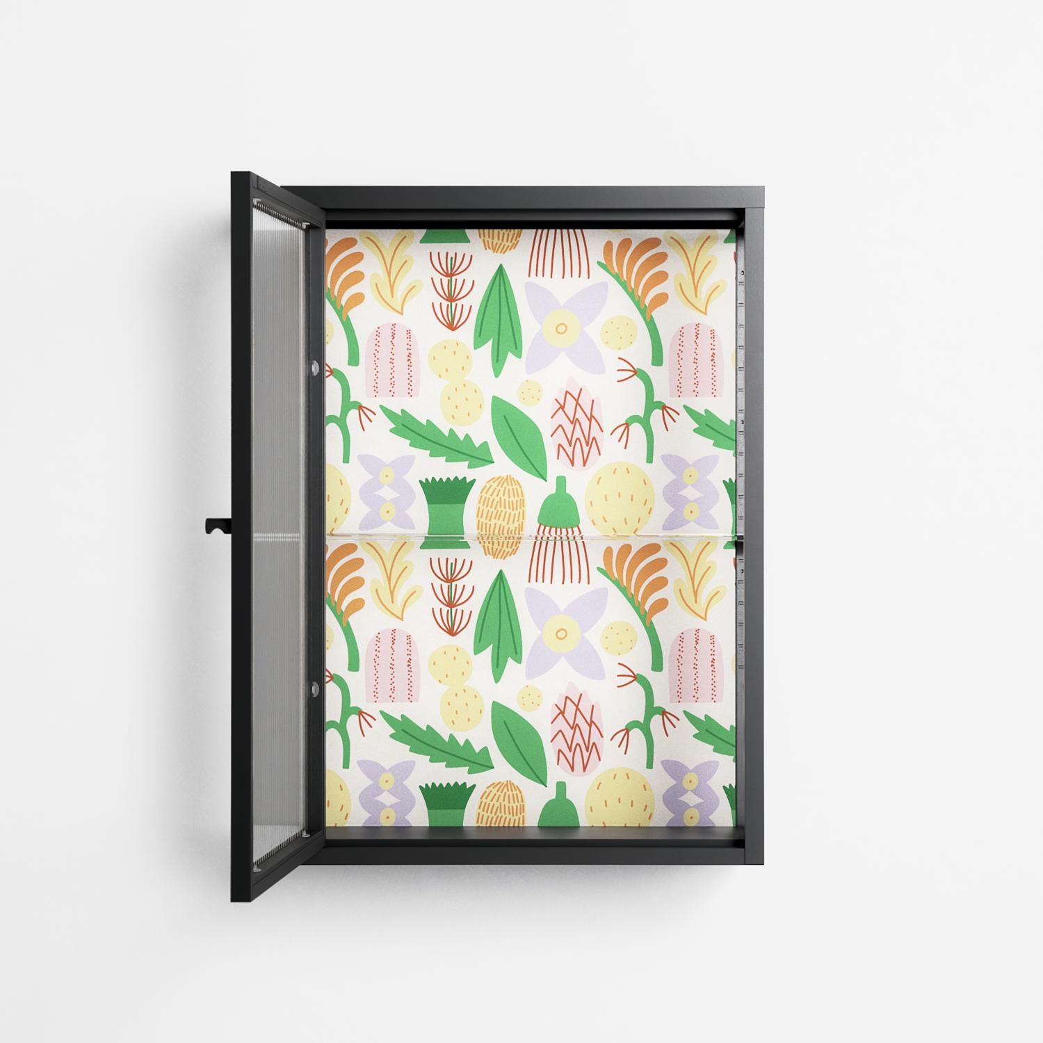 Shapes Cream - Wall Cabinet - Lydia Greaves - Antracite - Reeded glass