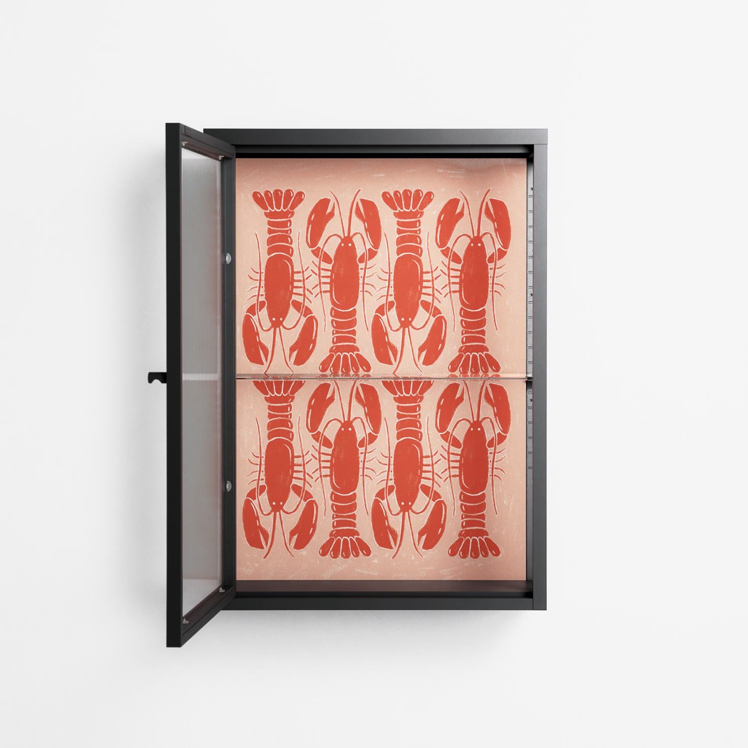 Lobsters - Wall Cabinet - Lydia Greaves - Antracite - Reeded glass