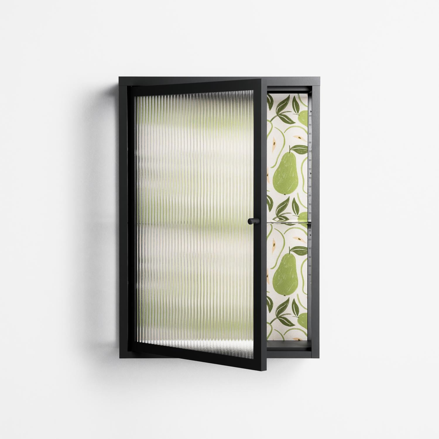 Pears - Wall Cabinet - Lydia Greaves - Antracite - Reeded glass
