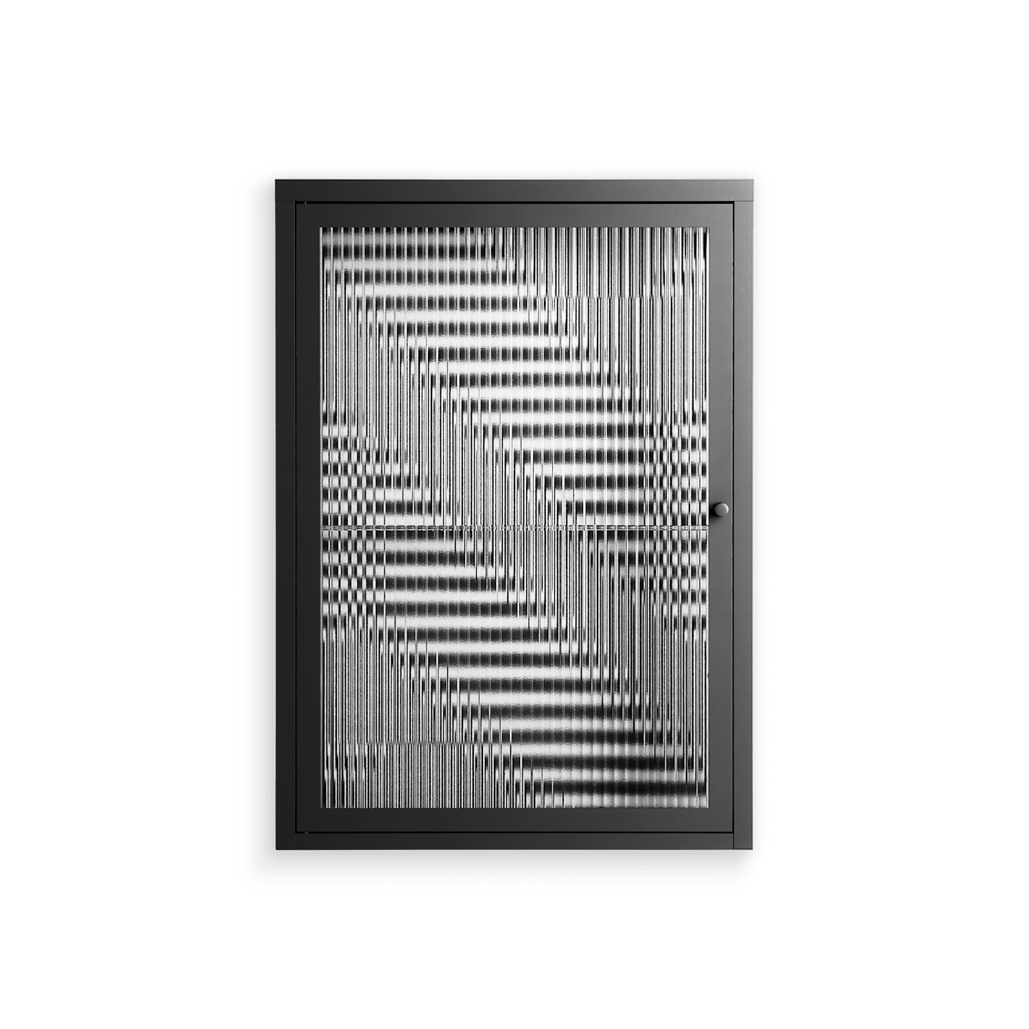 Rectangle In Rectangle - Wall Cabinet - Guido De Boer - Antracite - Reeded glass