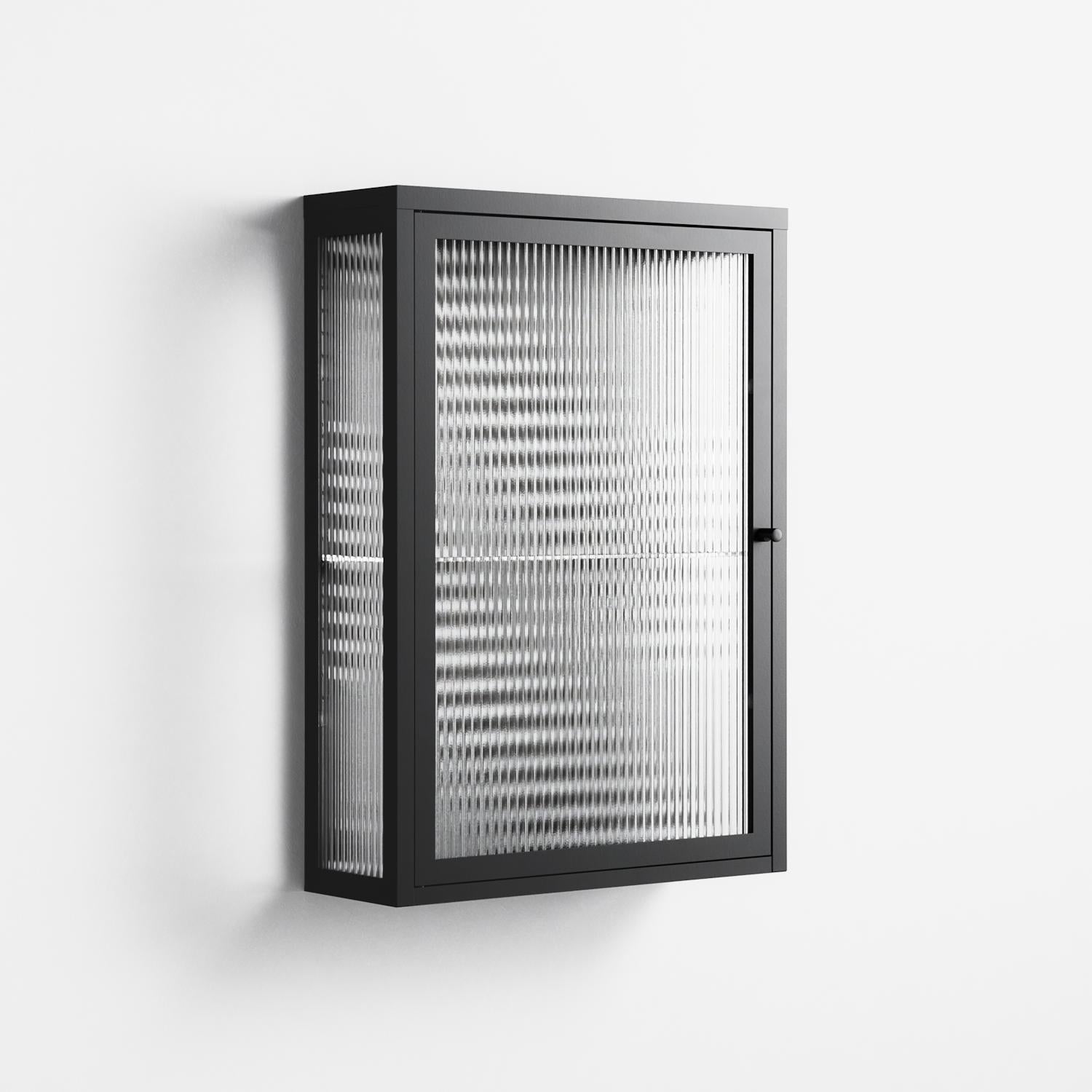 Rectangle In Rectangle - Wall Cabinet - Guido De Boer - Antracite - Reeded glass