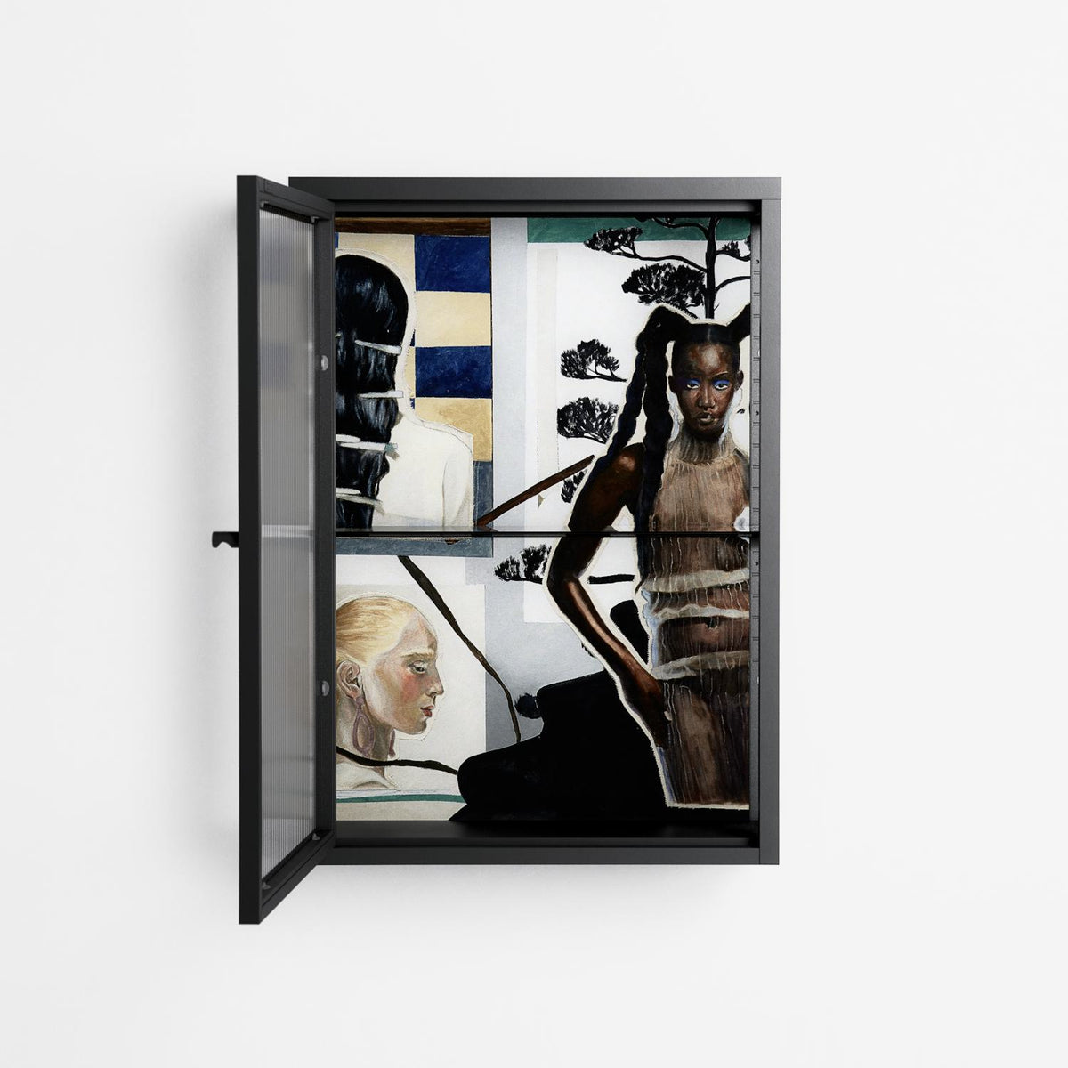 Dreaming With Open Eyes - Wall Cabinet - Sophie Goudman-Peachey - Antracite - Reeded glass