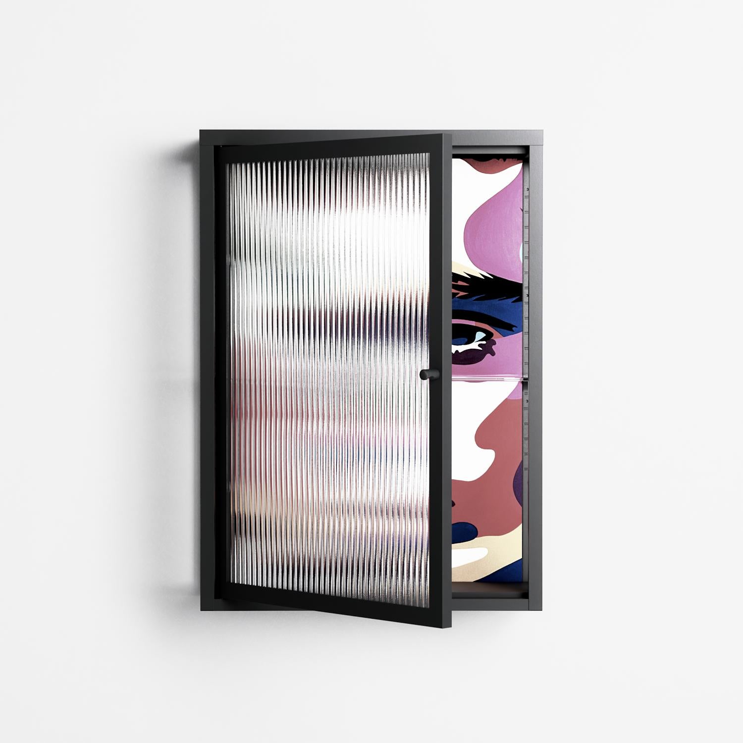 Fragments Of A Painted Souls - Wall Cabinet - Mathilda Kienast - Antracite - Reeded glass