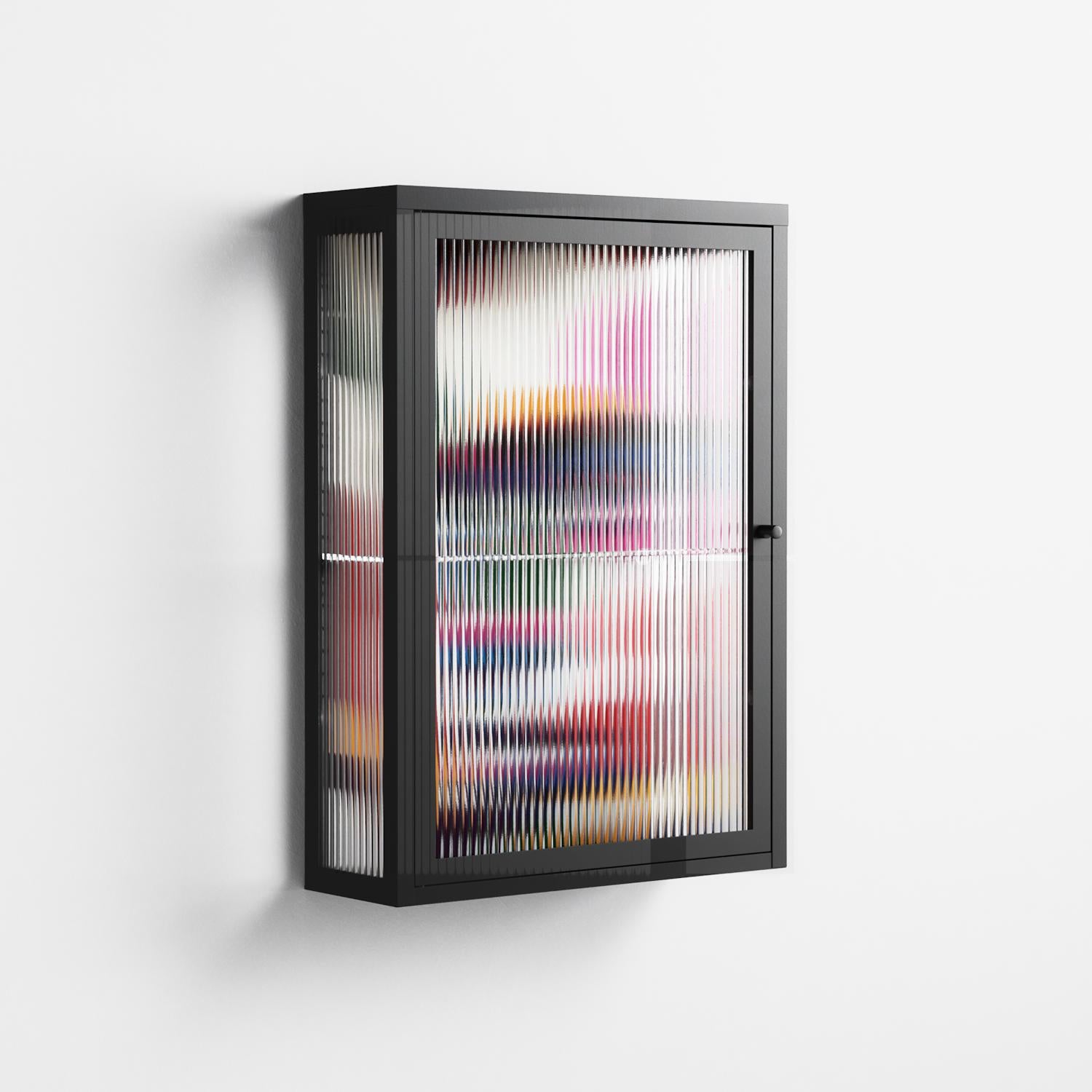 Fragments Of A Painted Souls - Wall Cabinet - Mathilda Kienast - Antracite - Reeded glass