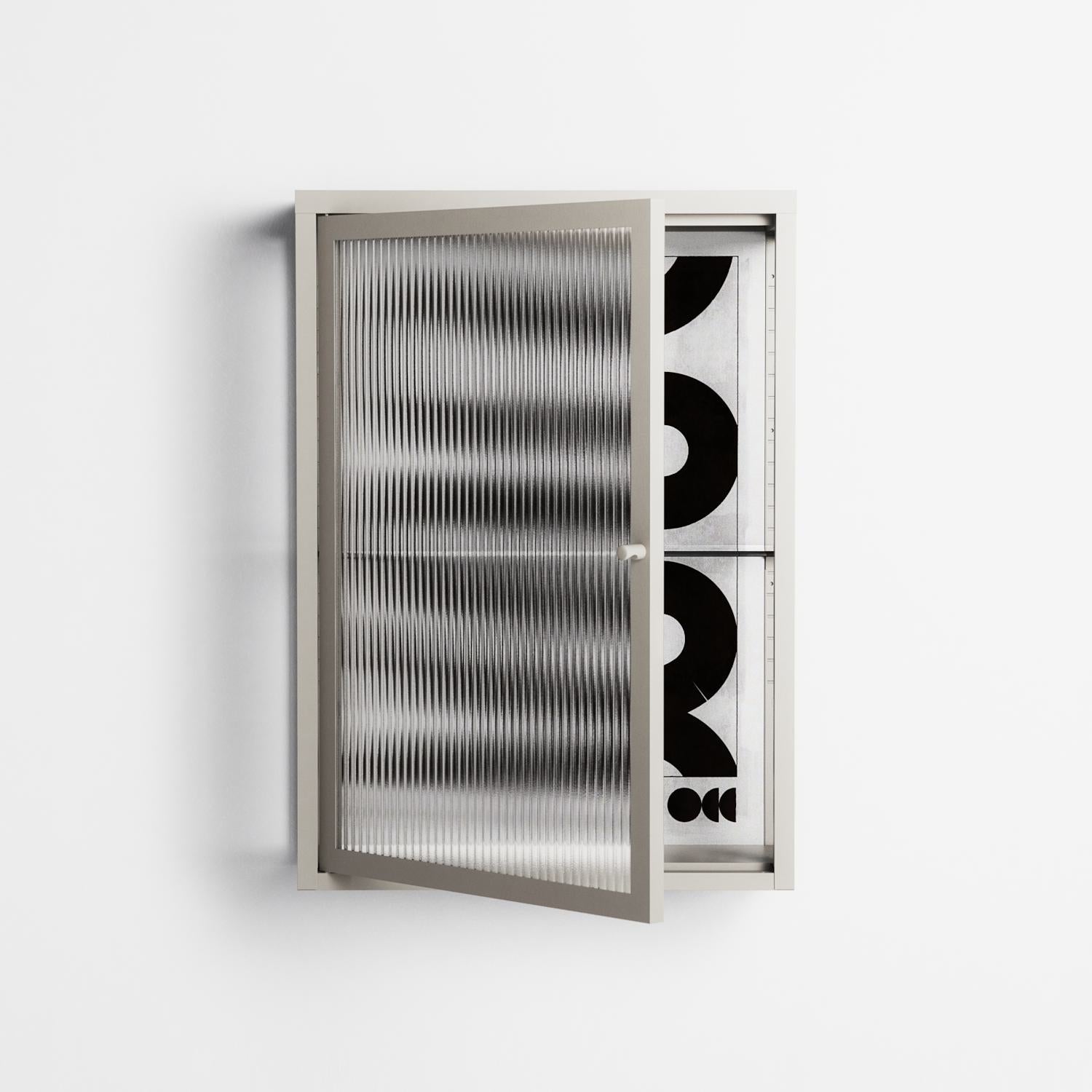 Black Waves - Wall Cabinet - Alexander Khabbazi - Pebble - Reeded glass