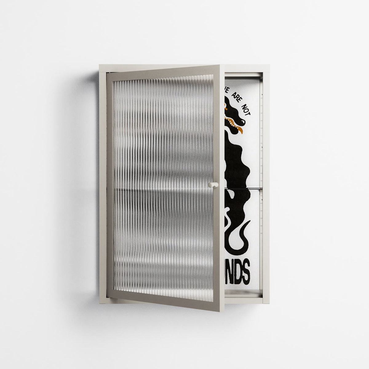 Hounds  - Wall Cabinet - Alexander Khabbazi - Pebble - Reeded glass