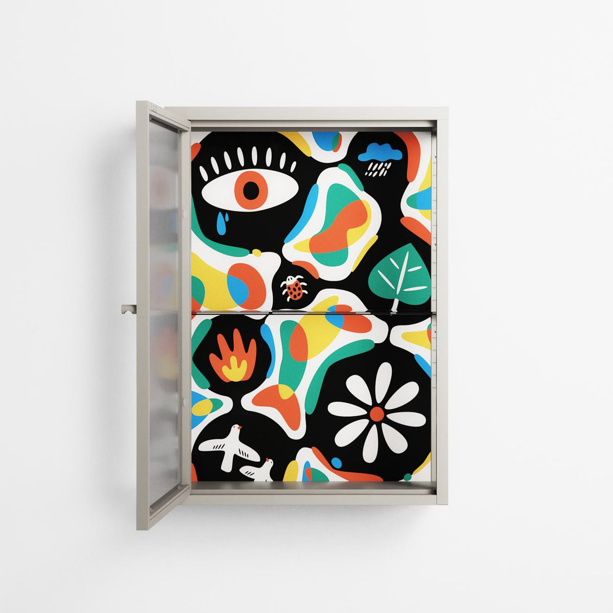 Alive - Wall Cabinet - Vratislav Pecka - Pebble - Reeded glass