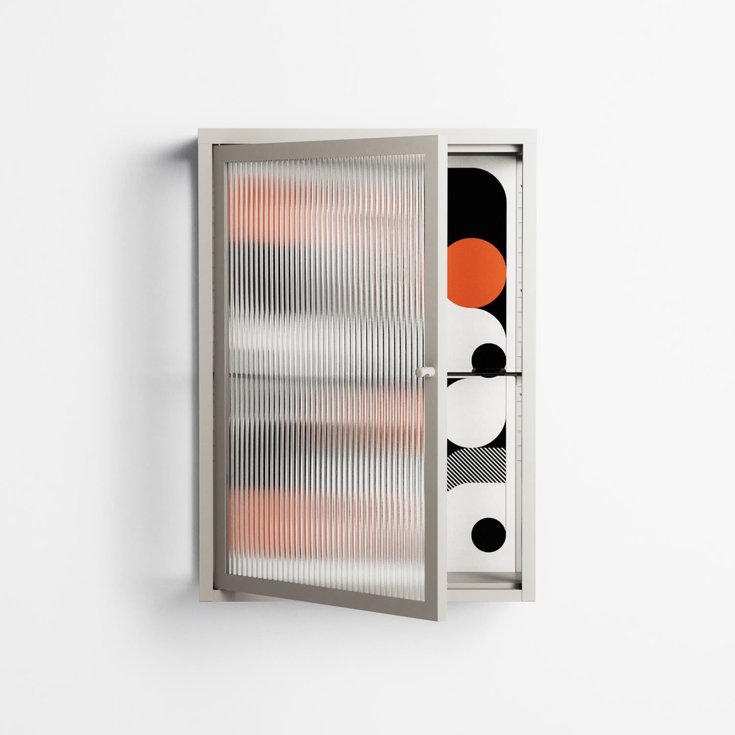 Conserto - Wall Cabinet - Vratislav Pecka - Pebble - Reeded glass