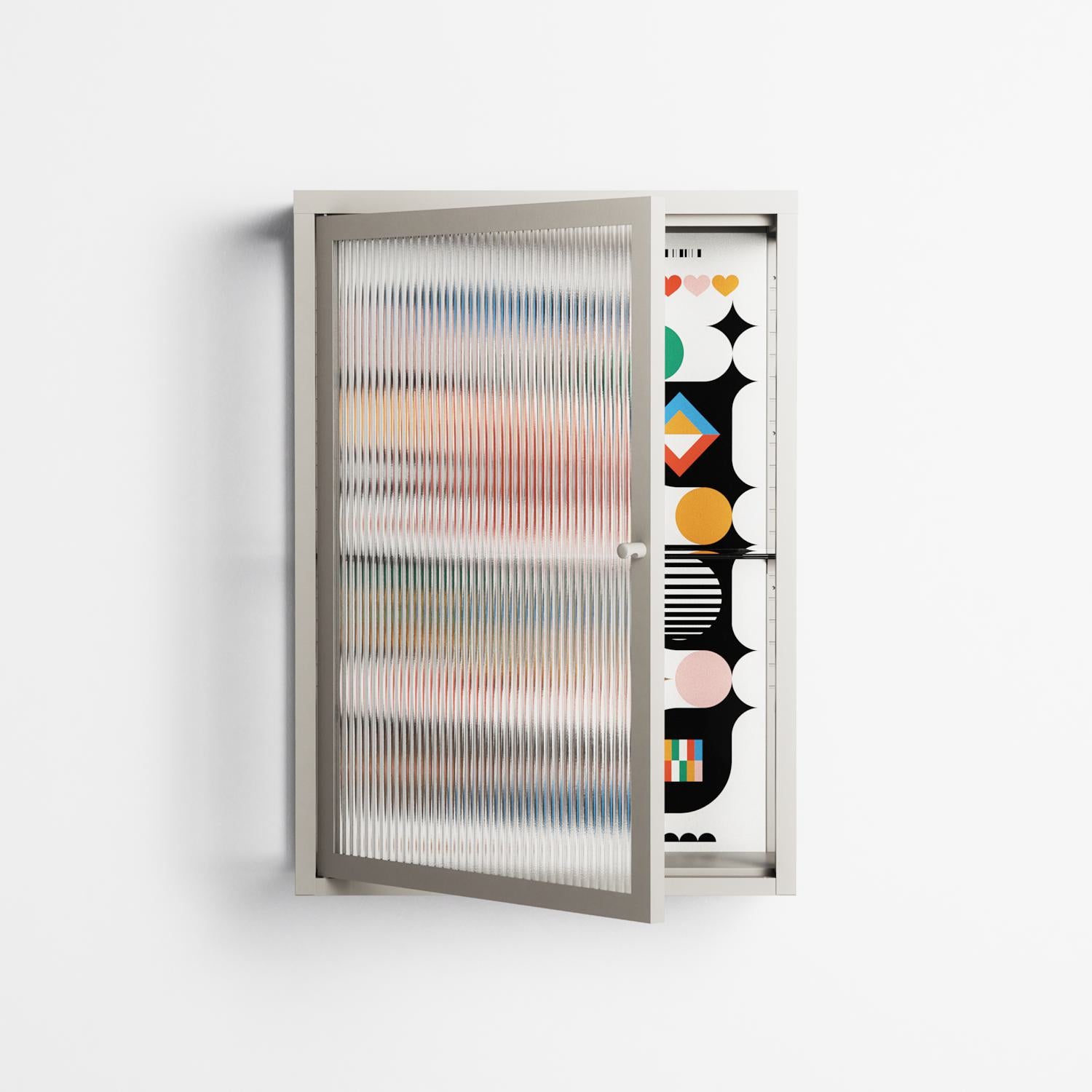 Connections - Wall Cabinet - Vratislav Pecka - Pebble - Reeded glass