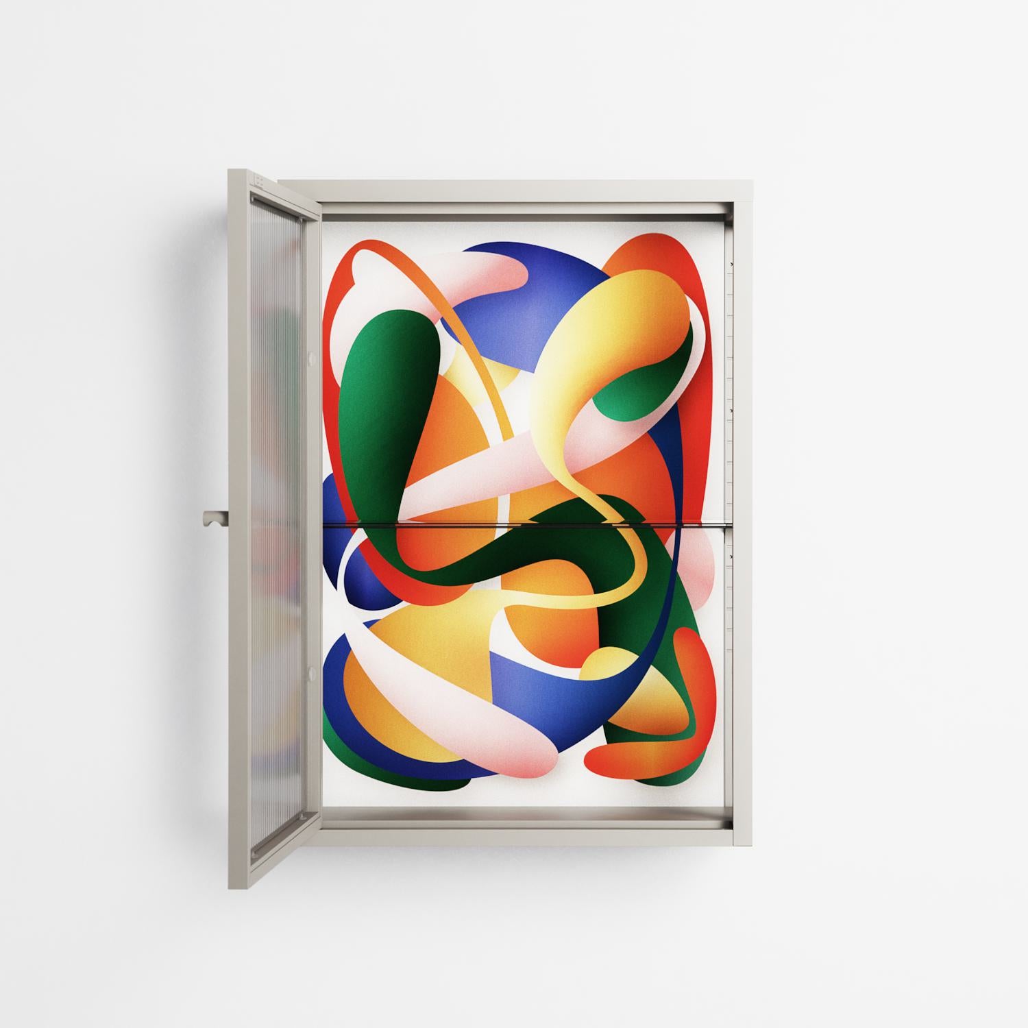 Gloss - Wall Cabinet - Vratislav Pecka - Pebble - Reeded glass