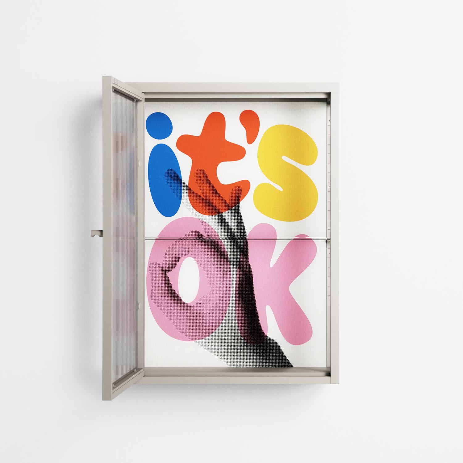 Its Ok - Wall Cabinet - Vratislav Pecka - Pebble - Reeded glass