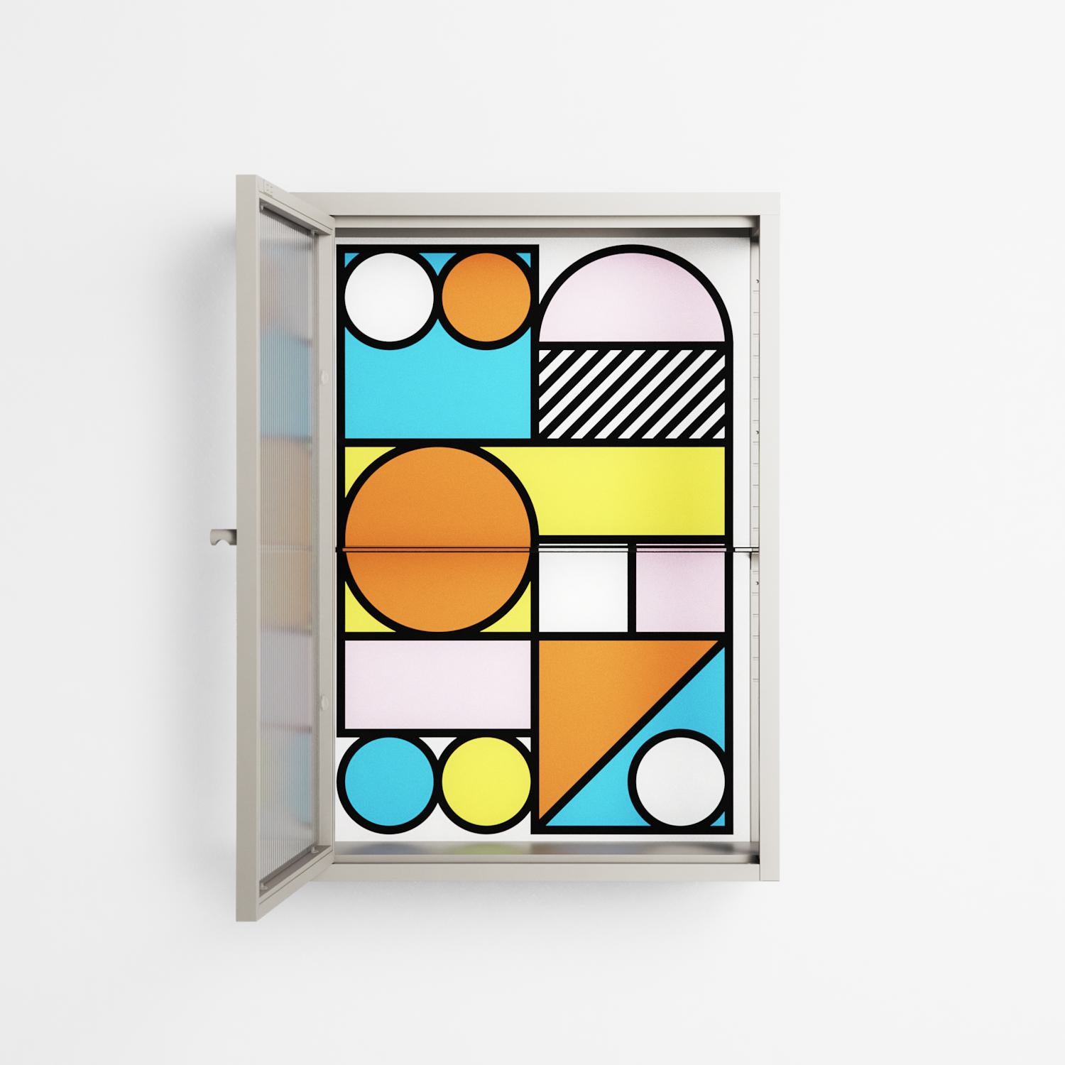 Palette - Wall Cabinet - Vratislav Pecka - Pebble - Reeded glass