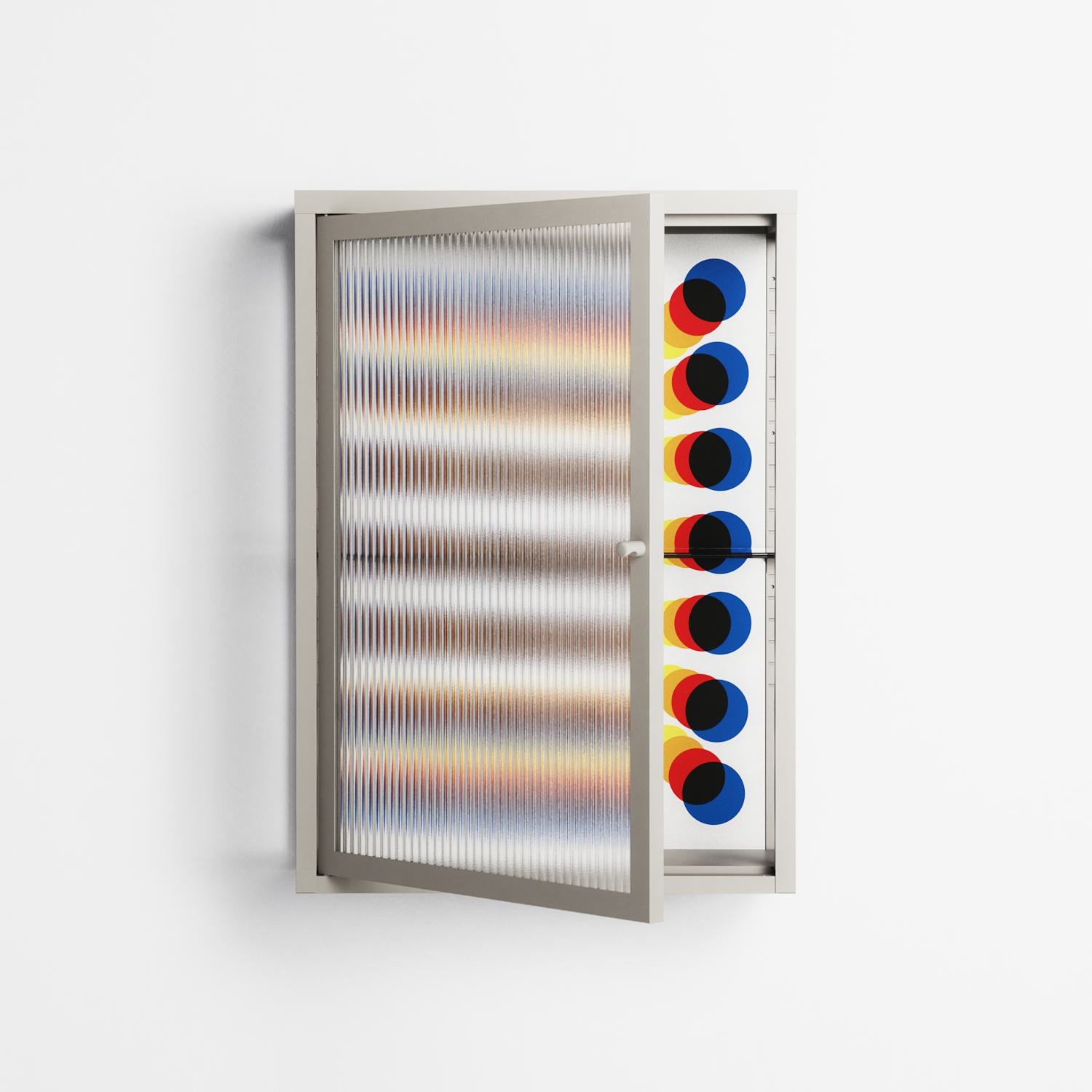 Perspektiva - Wall Cabinet - Vratislav Pecka - Pebble - Reeded glass