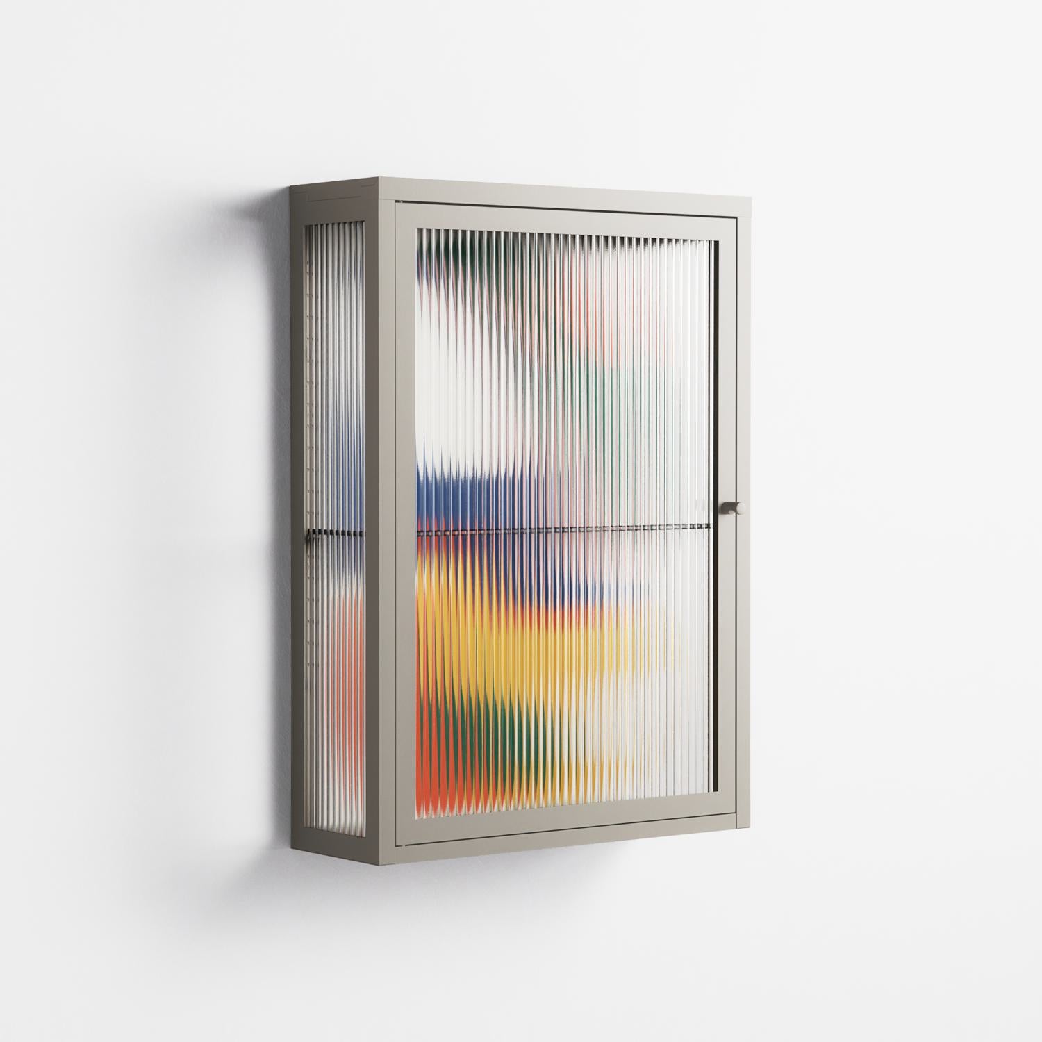 Spilled Paint - Wall Cabinet - Vratislav Pecka - Pebble - Reeded glass