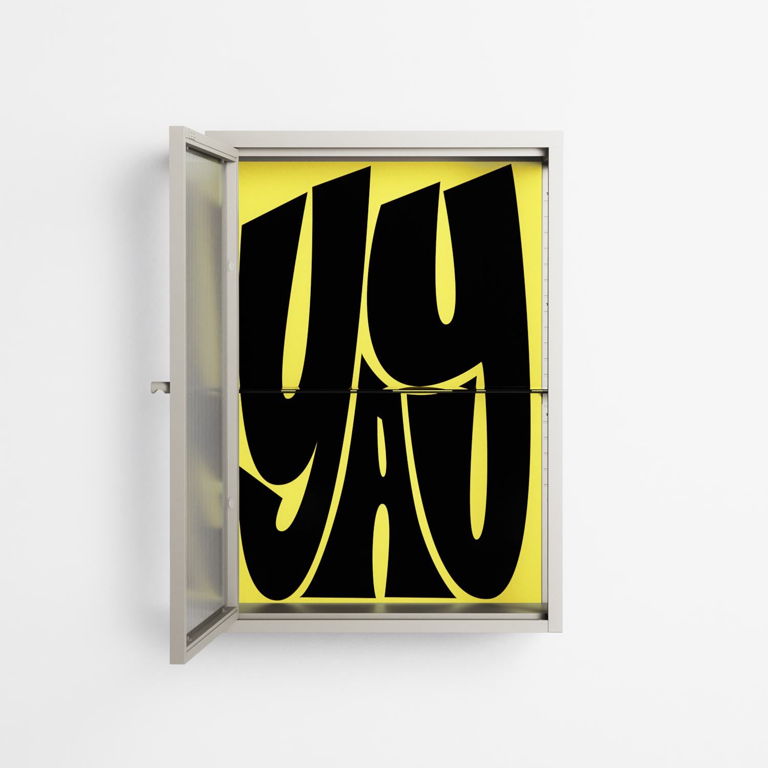 Yay - Wall Cabinet - Vratislav Pecka - Pebble - Reeded glass