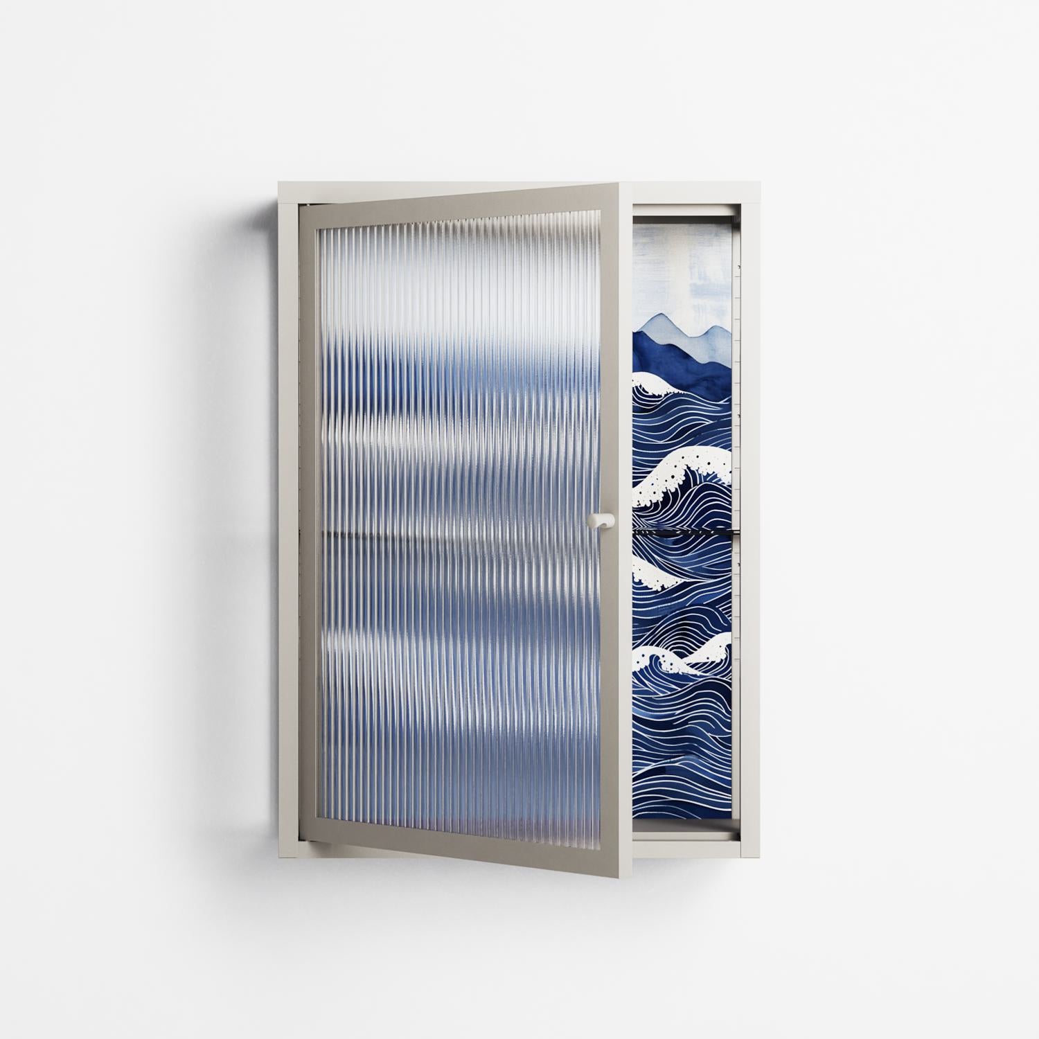 Dalgalar - Wall Cabinet - Nur Rydberg - Pebble - Reeded glass