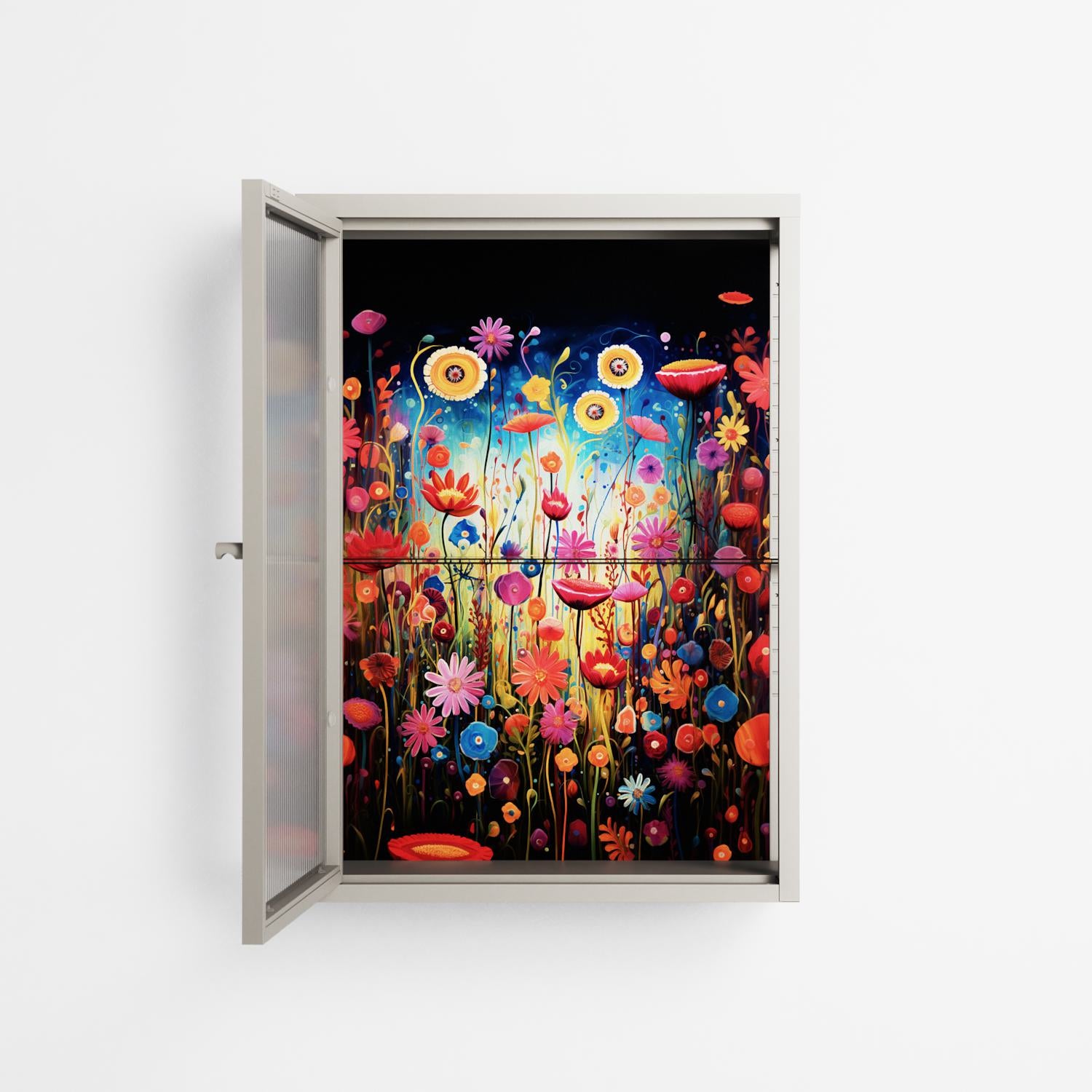 Greatful Meadow - Wall Cabinet - Nur Rydberg - Pebble - Reeded glass