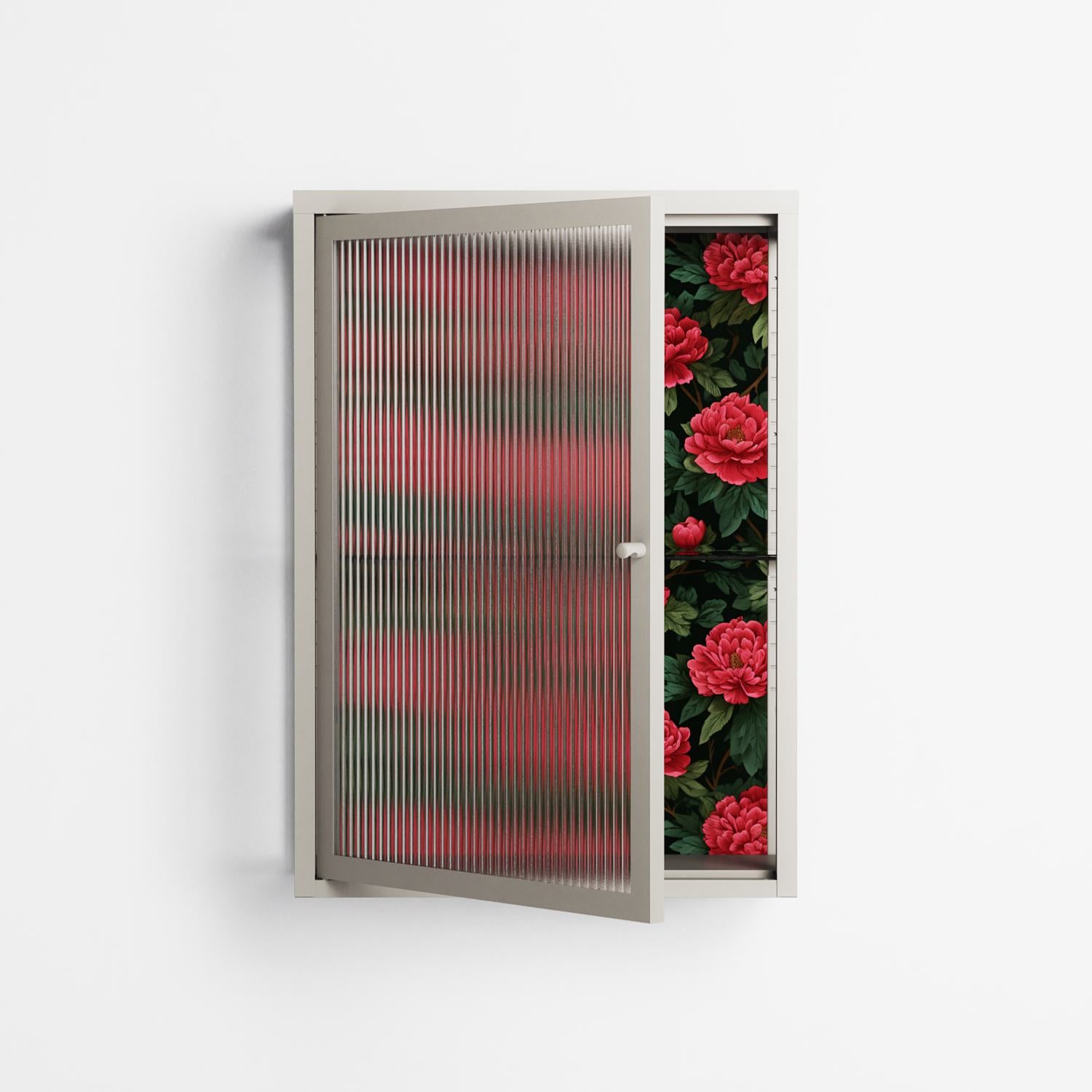 Mormors Rabatt - Wall Cabinet - Nur Rydberg - Pebble - Reeded glass