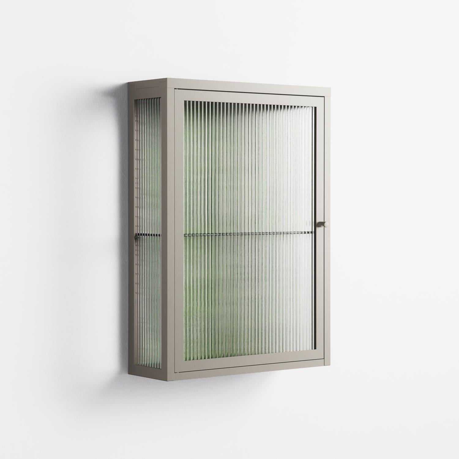 Björkskog - Wall Cabinet - Nur Rydberg - Pebble - Reeded glass