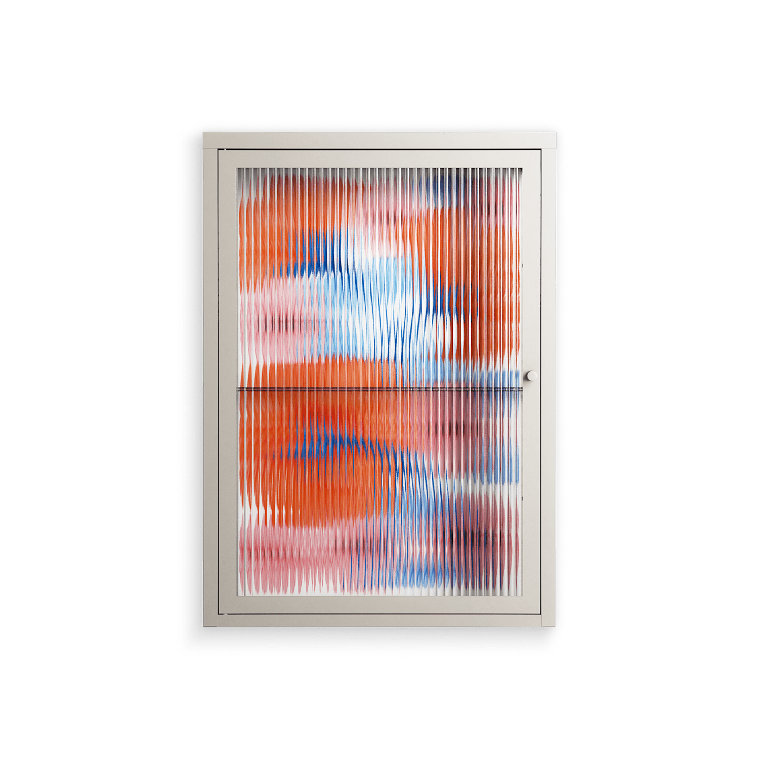 Big Orange Blooms - Wall Cabinet - Katie O’Shea - Pebble - Reeded glas ...