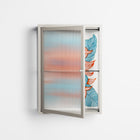 Big Orange Blooms 2 - Wall Cabinet - Katie O’Shea - Pebble - Reeded glass