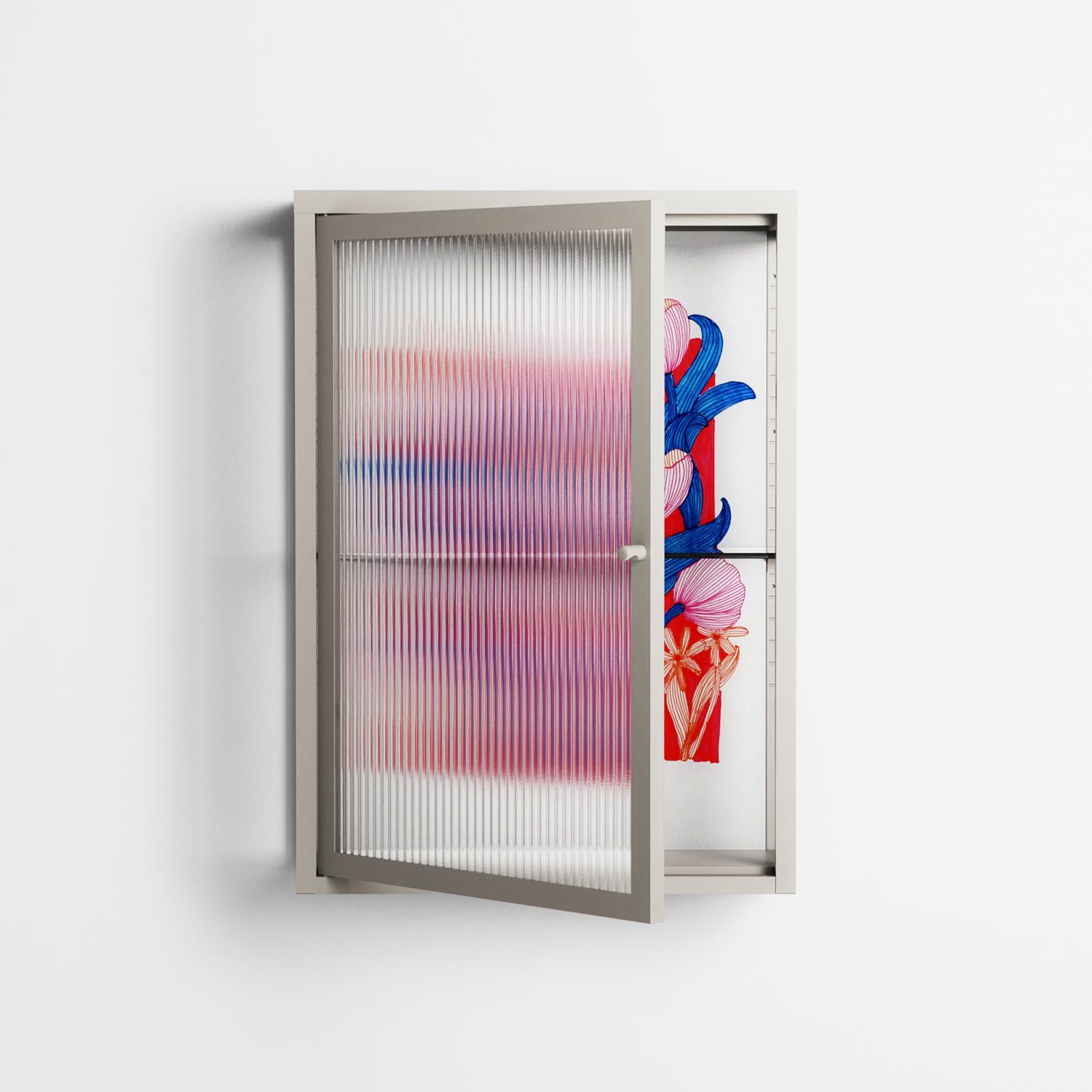 Buttercup - Wall Cabinet - Katie O’Shea - Pebble - Reeded glass