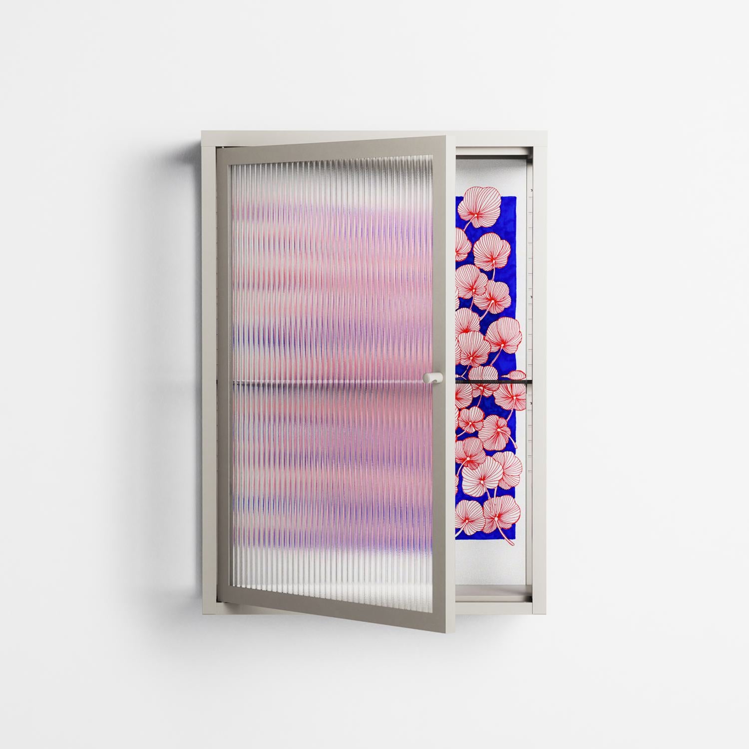 Redblooms - Wall Cabinet - Katie O’Shea - Pebble - Reeded glass