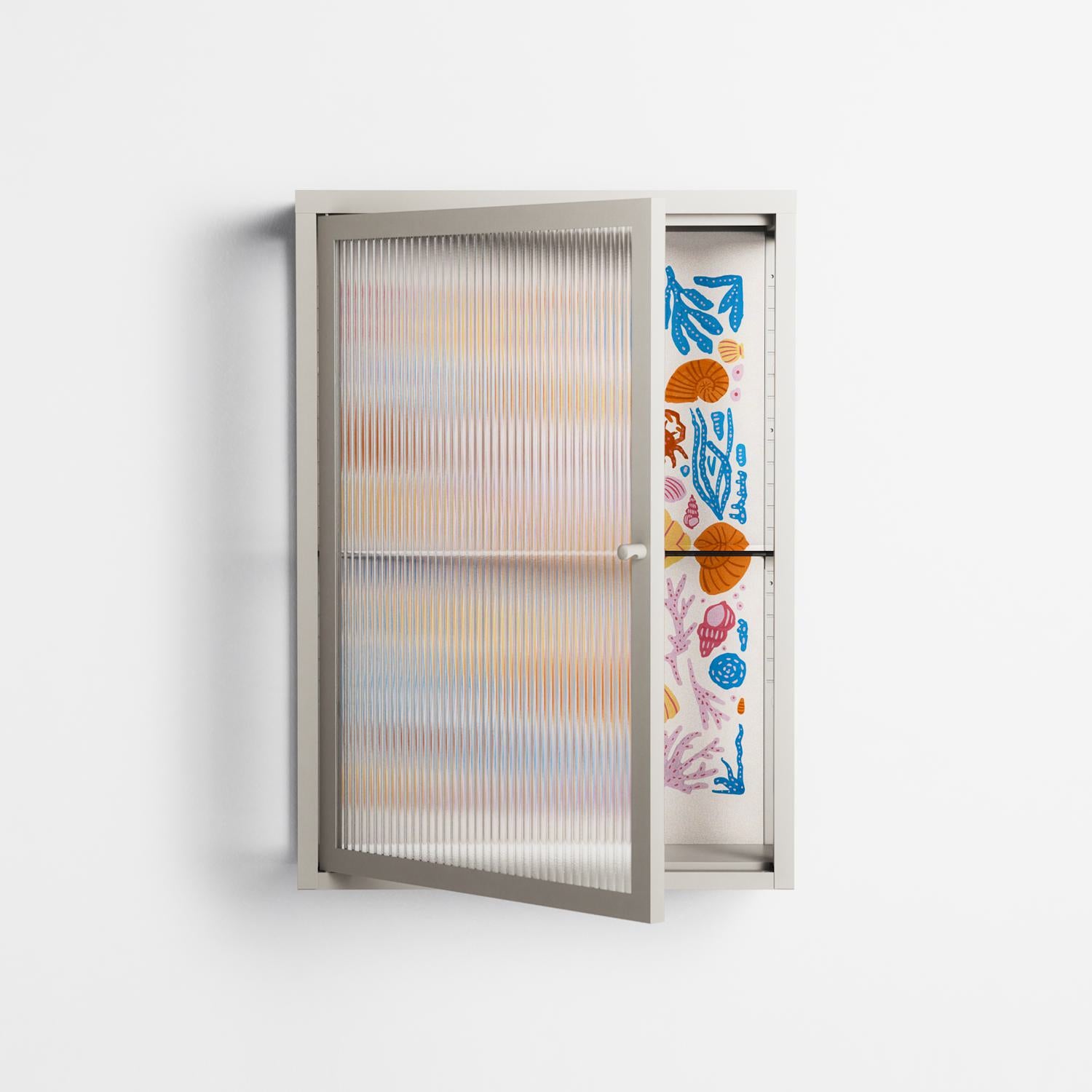 Sea Critters - Wall Cabinet - Katie O’Shea - Pebble - Reeded glass