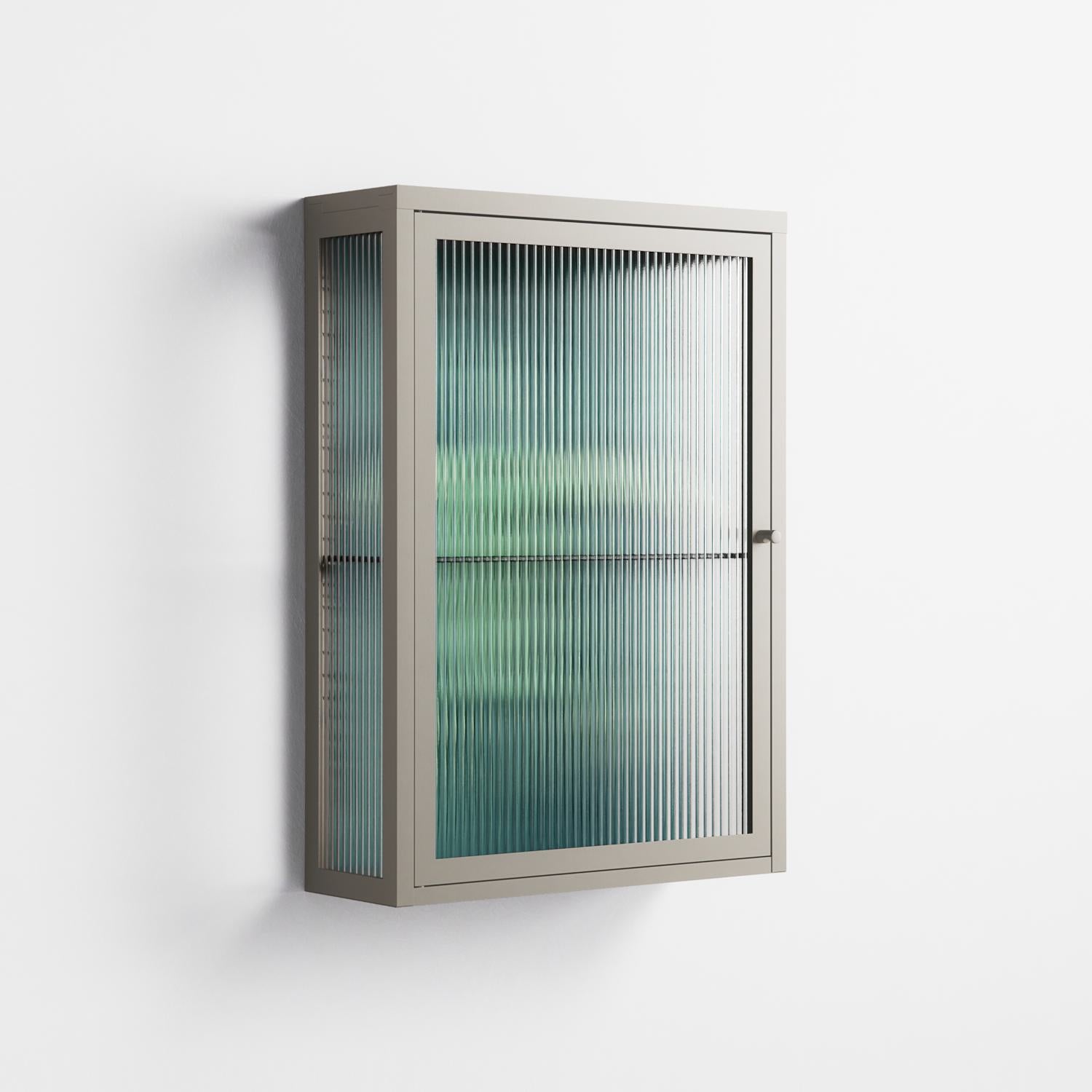 Turtle With Kelp - Wall Cabinet - Katie O’Shea - Pebble - Reeded glass
