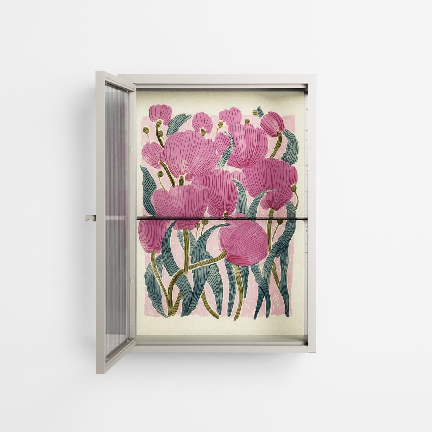 Tulips - Wall Cabinet - Katie O’Shea - Pebble - Reeded glass
