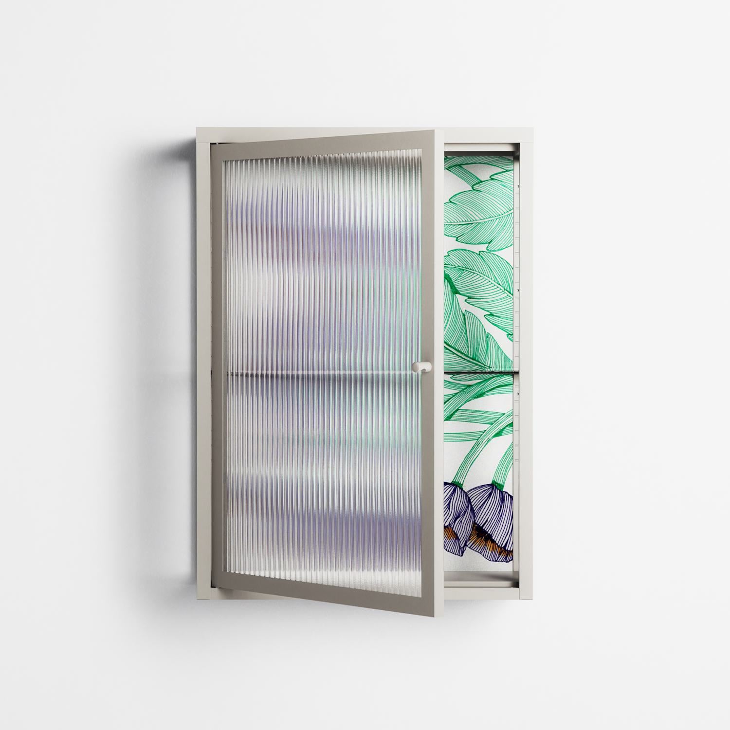 Tulips Purple - Wall Cabinet - Katie O’Shea - Pebble - Reeded glass