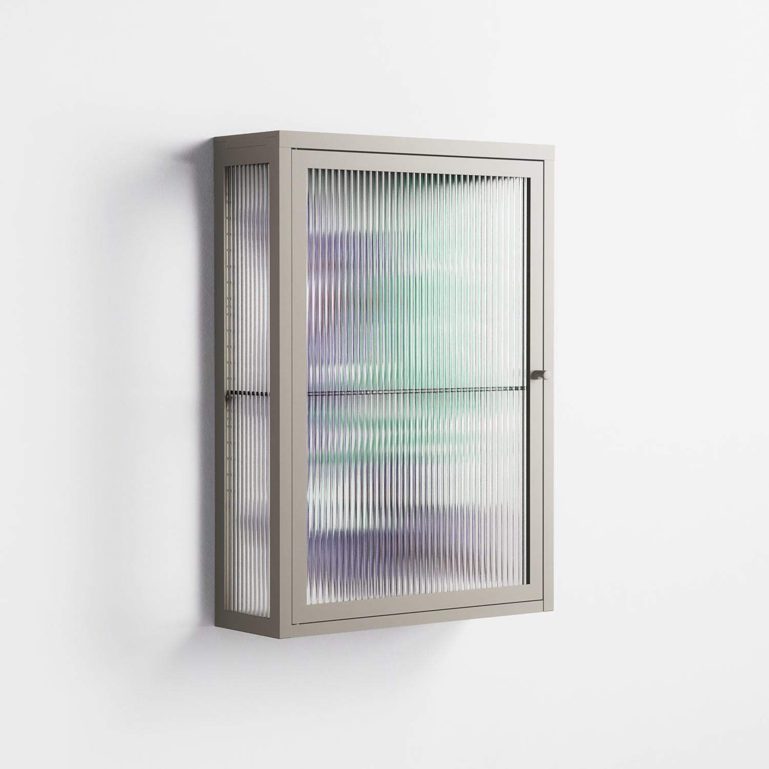 Tulips Purple - Wall Cabinet - Katie O’Shea - Pebble - Reeded glass