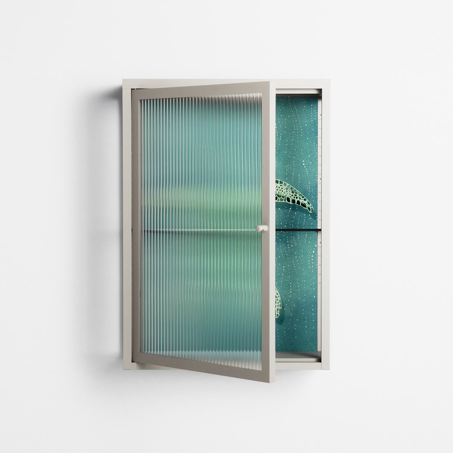 Turtle Without Kelp - Wall Cabinet - Katie O’Shea - Pebble - Reeded glass