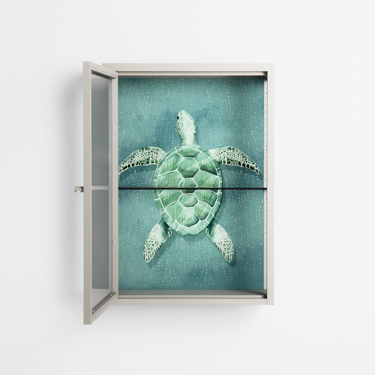 Turtle Without Kelp - Wall Cabinet - Katie O’Shea - Pebble - Reeded glass
