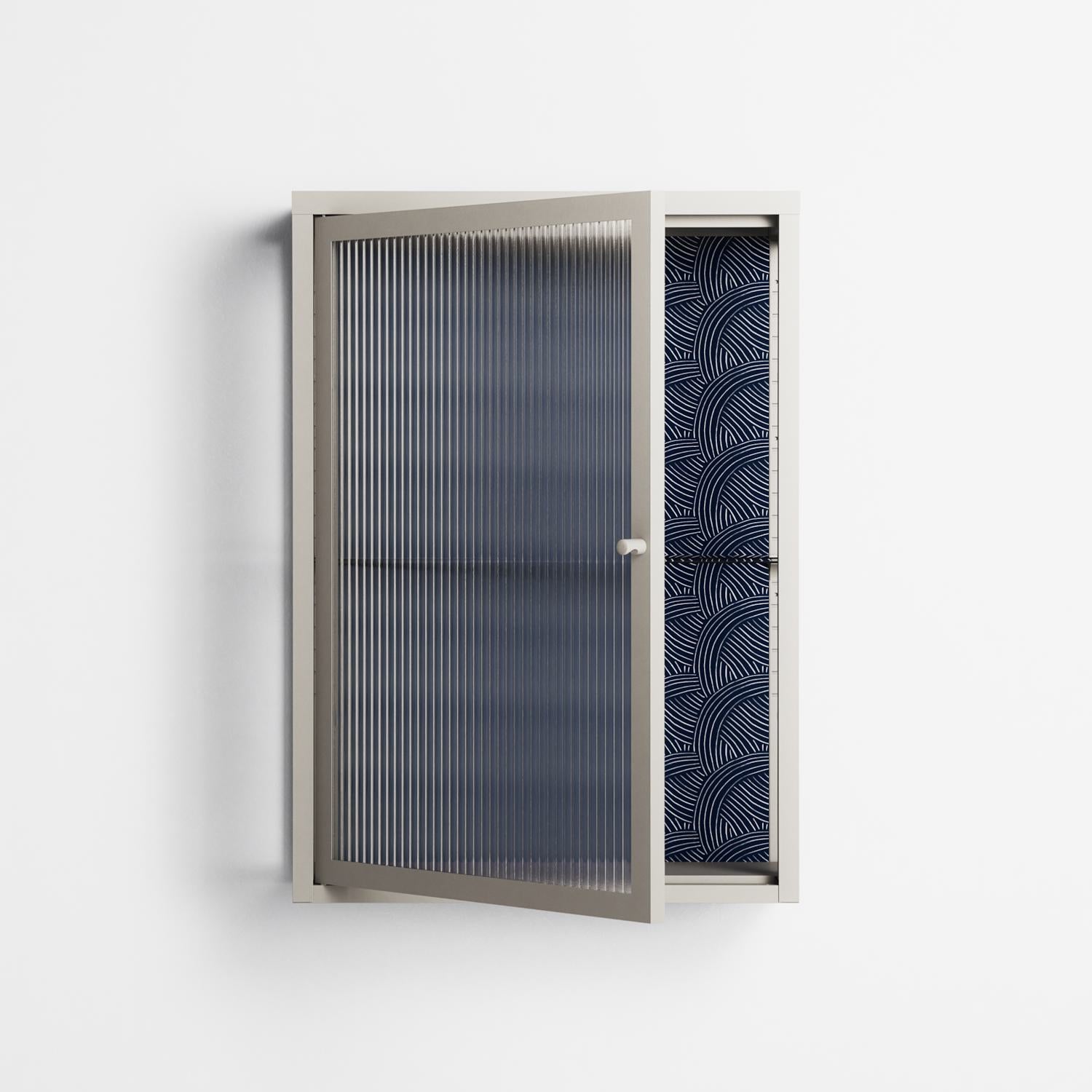 Basket Weave - Wall Cabinet - Katie O’Shea - Pebble - Reeded glass