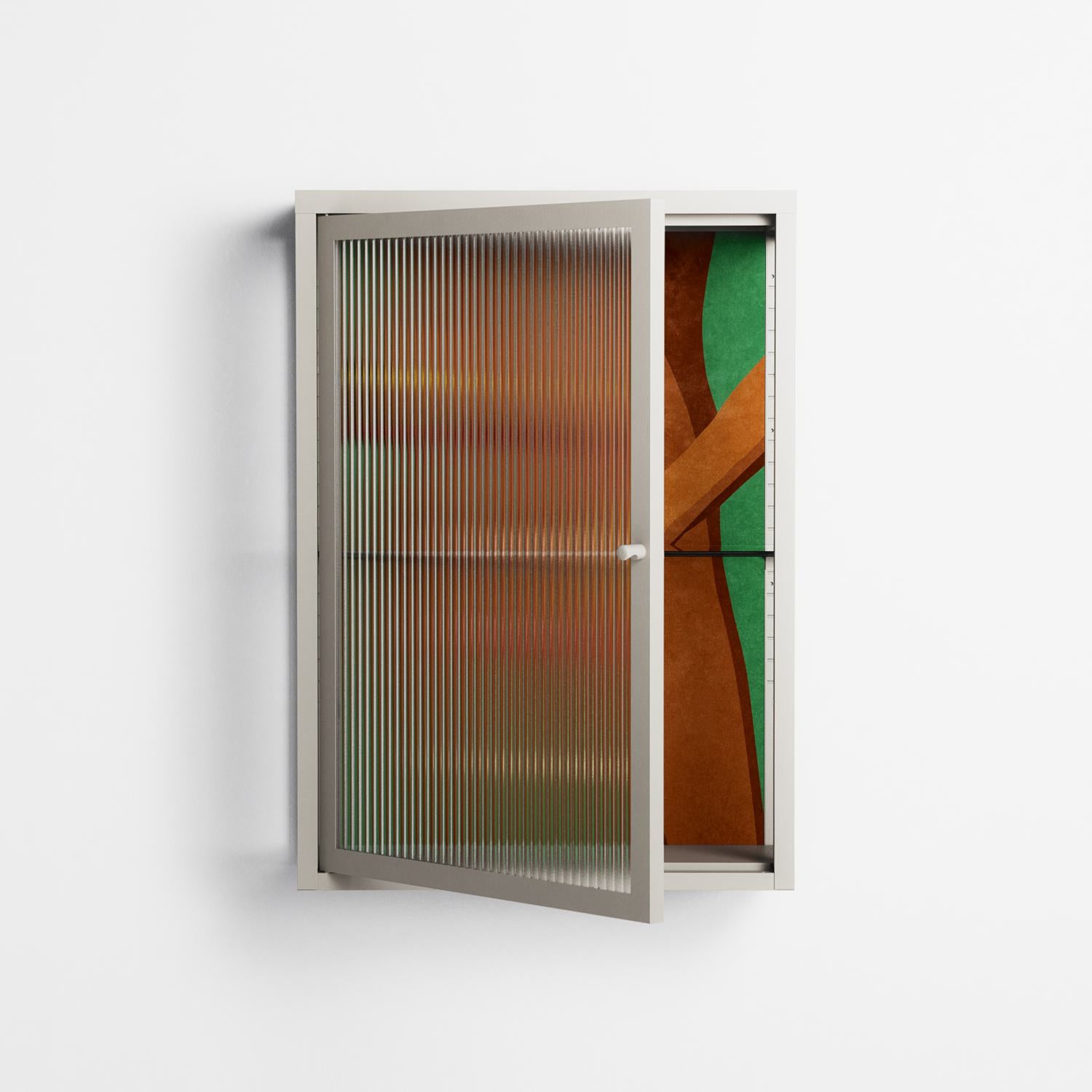 Wine and Me - Wall Cabinet - Raissa Oltmanns - Pebble - Reeded glass
