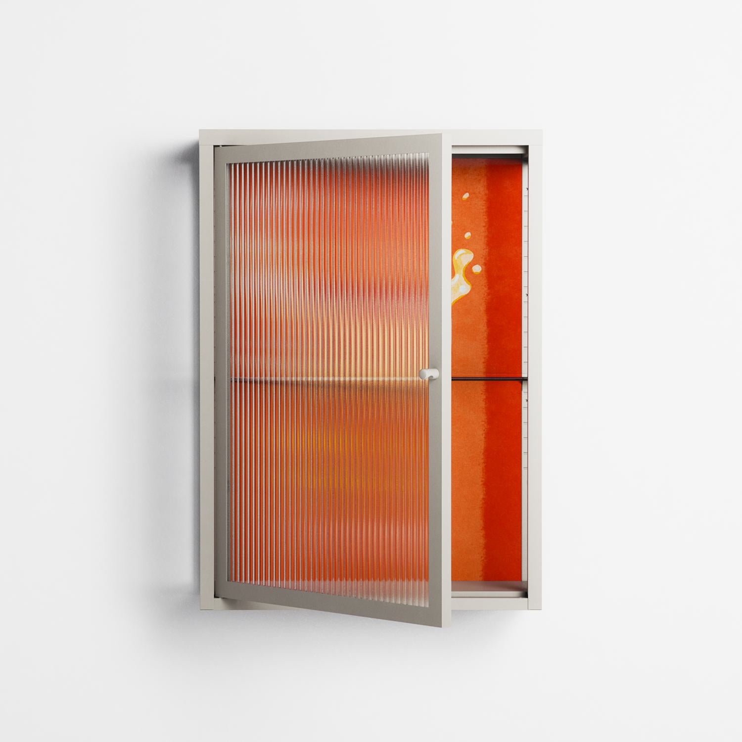 Drink And Cherries - Wall Cabinet - Raissa Oltmanns - Pebble - Reeded glass
