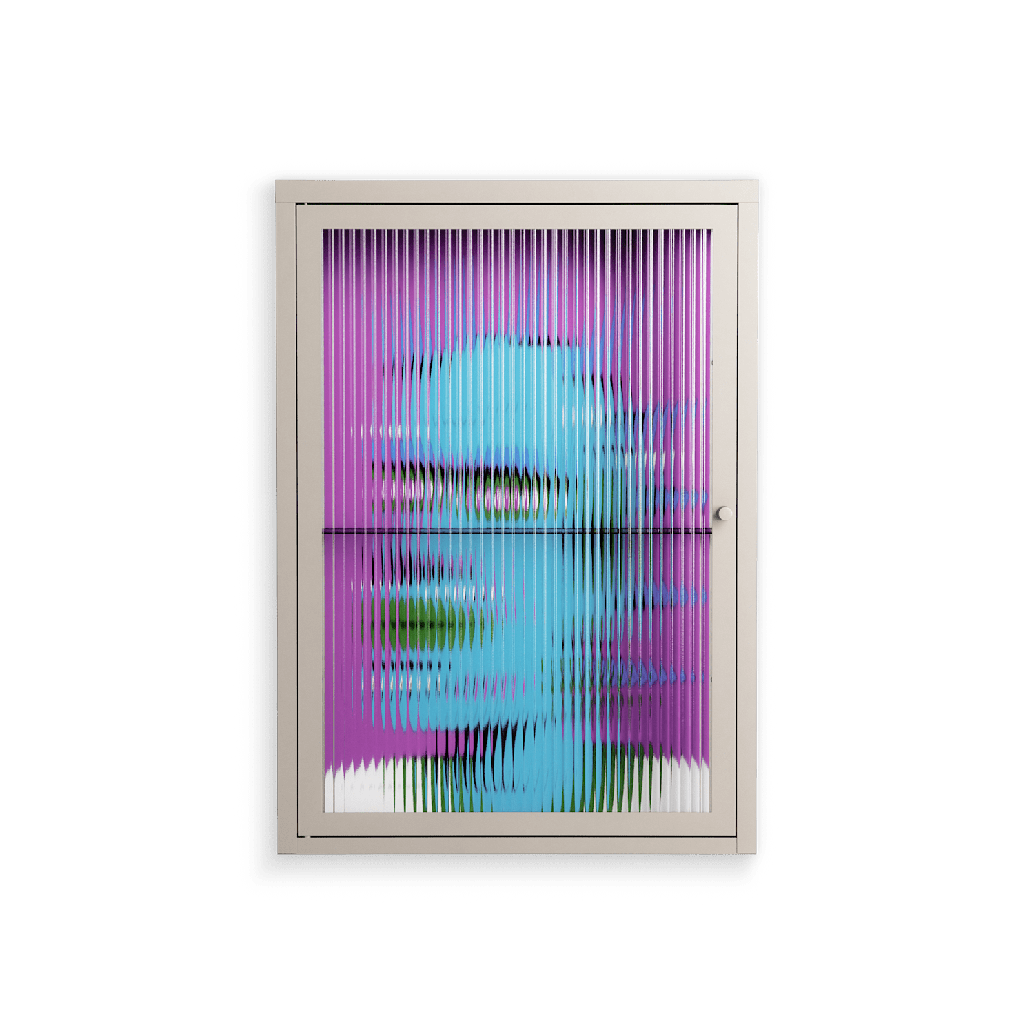 Punkrocker - Wall Cabinet - Cezar Berje - Pebble - Reeded glass