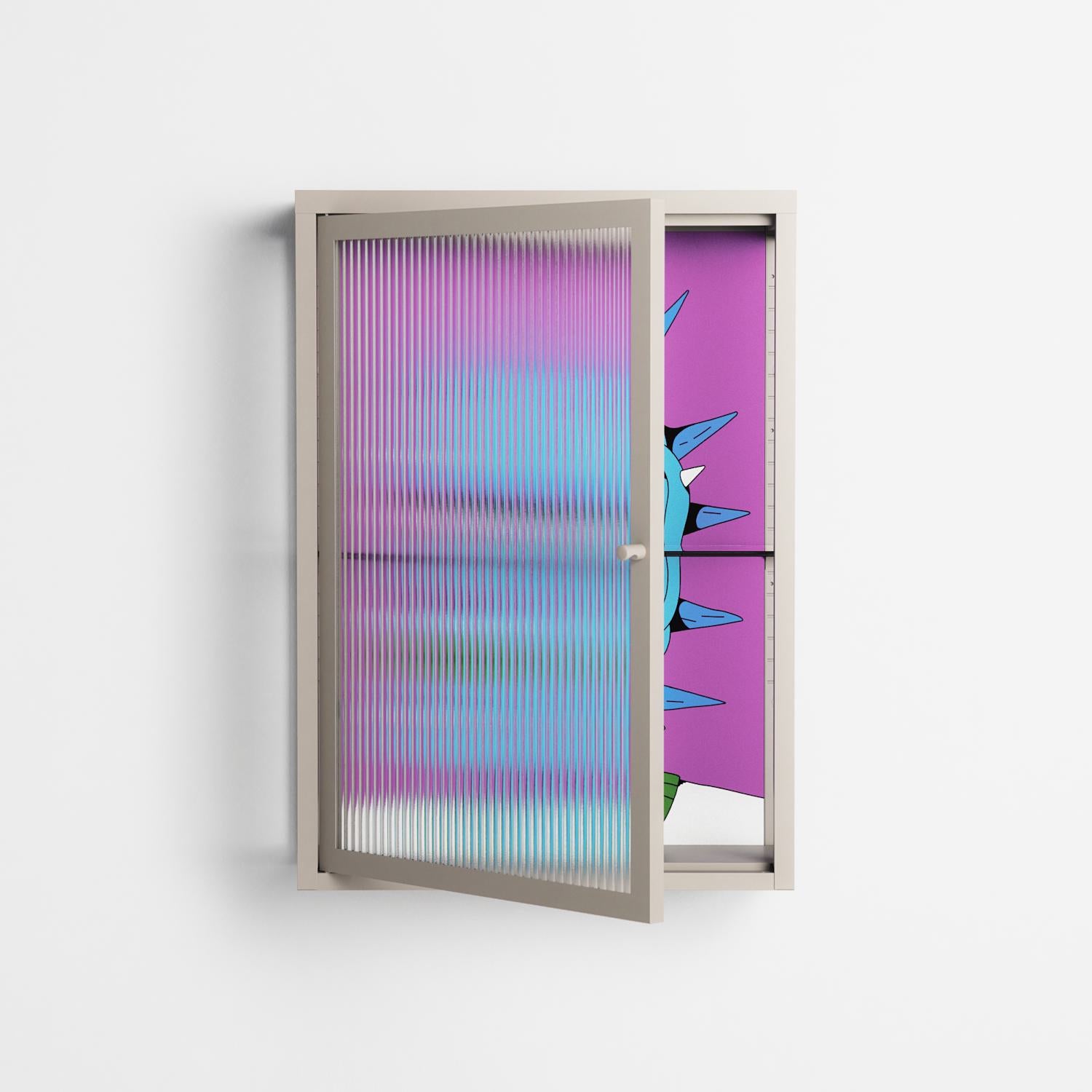 Punkrocker - Wall Cabinet - Cezar Berje - Pebble - Reeded glass