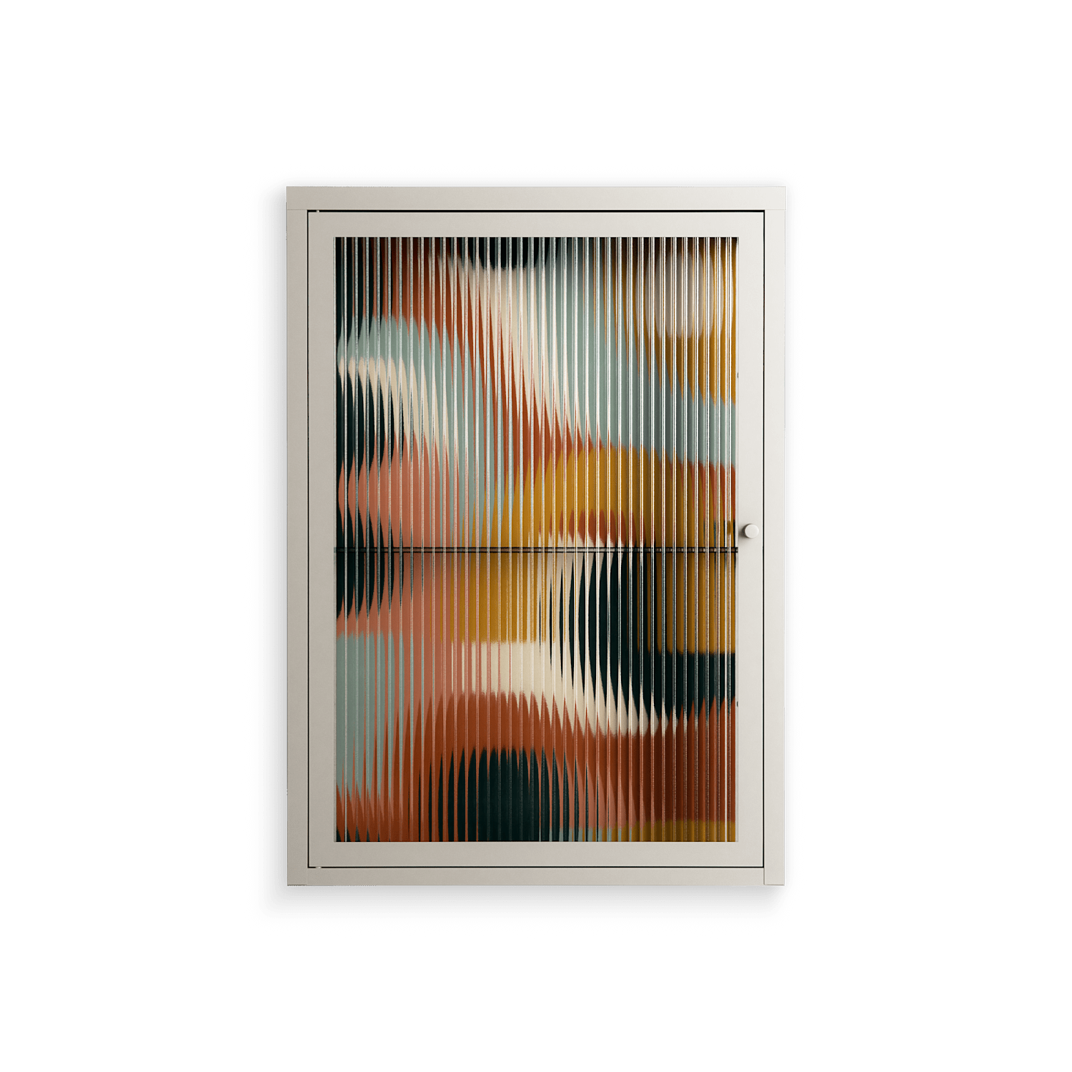 Abstract Sunrise - Wall Cabinet - Amy Suther - Pebble - Reeded glass