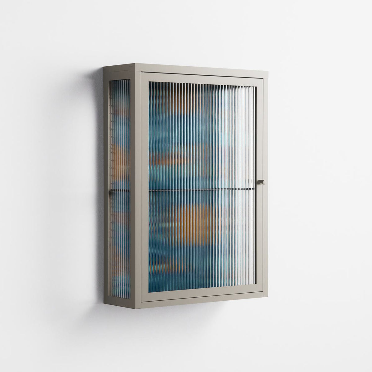 Bellis Bounty Blue - Wall Cabinet - Amy Suther - Pebble - Reeded glass