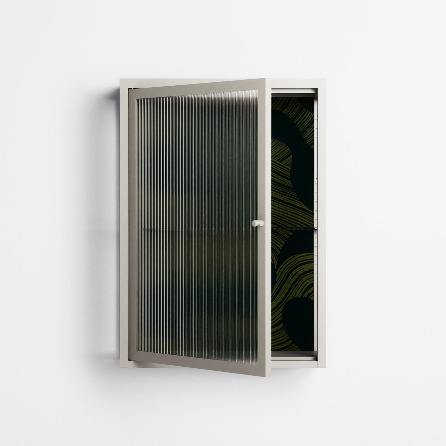 Midnight Dune - Wall Cabinet - Amy Suther - Pebble - Reeded glass
