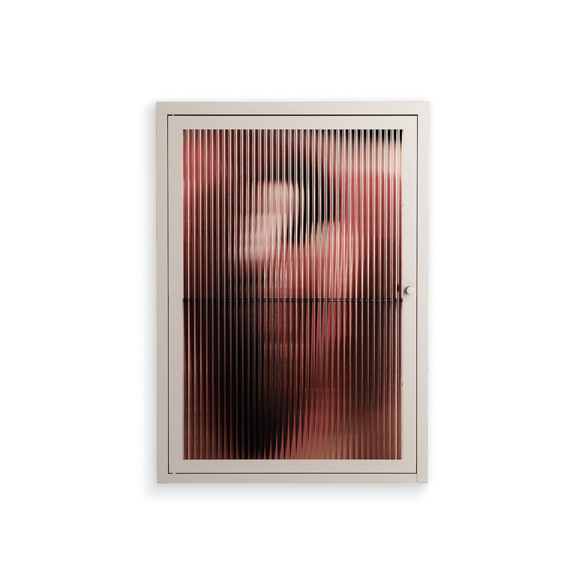 Red 2 - Wall Cabinet - Nadia Ryder - Pebble - Reeded glass