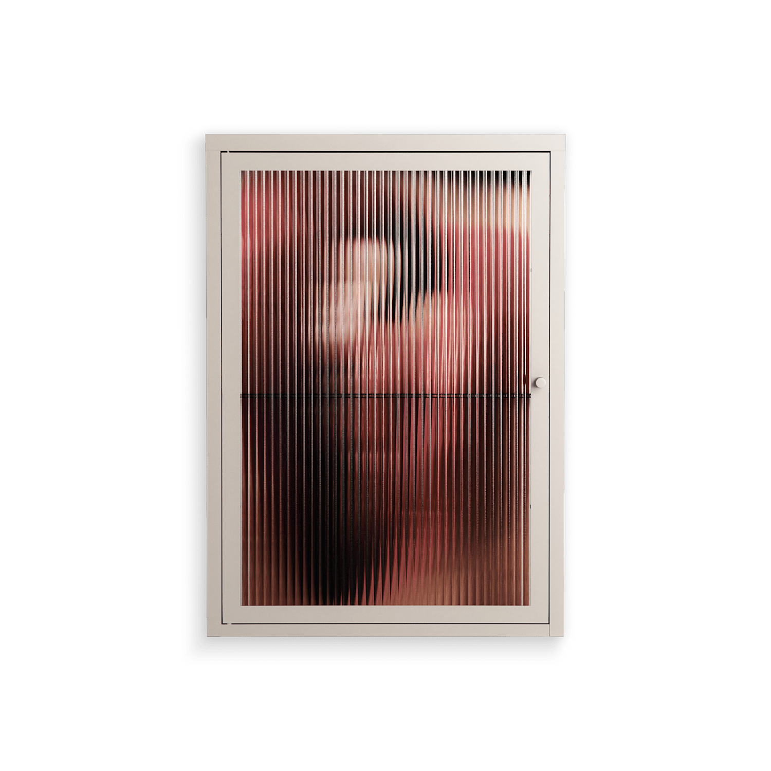 Red 2 - Wall Cabinet - Nadia Ryder - Pebble - Reeded glass