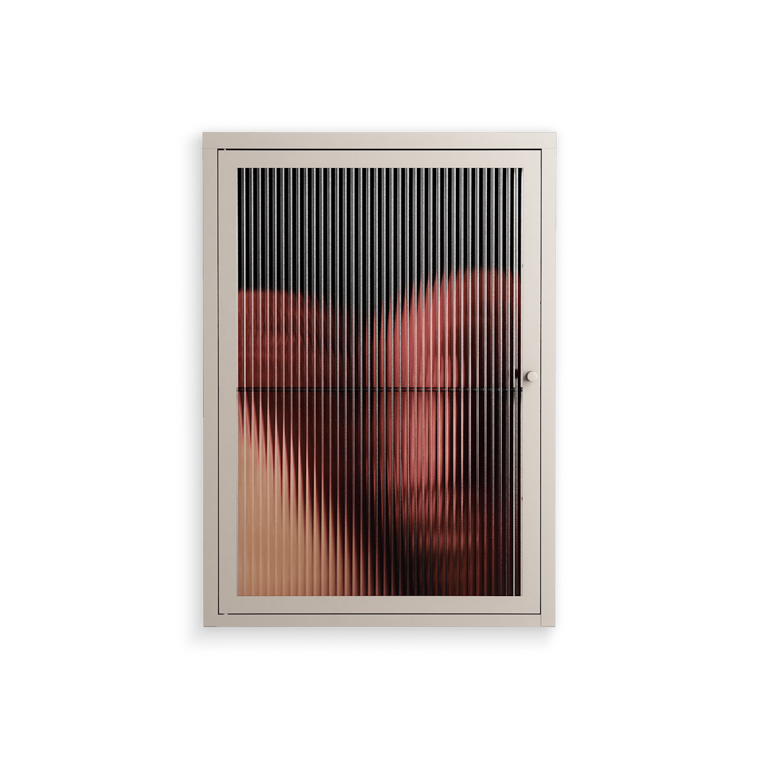 Red 3 - Wall Cabinet - Nadia Ryder - Pebble - Reeded glass