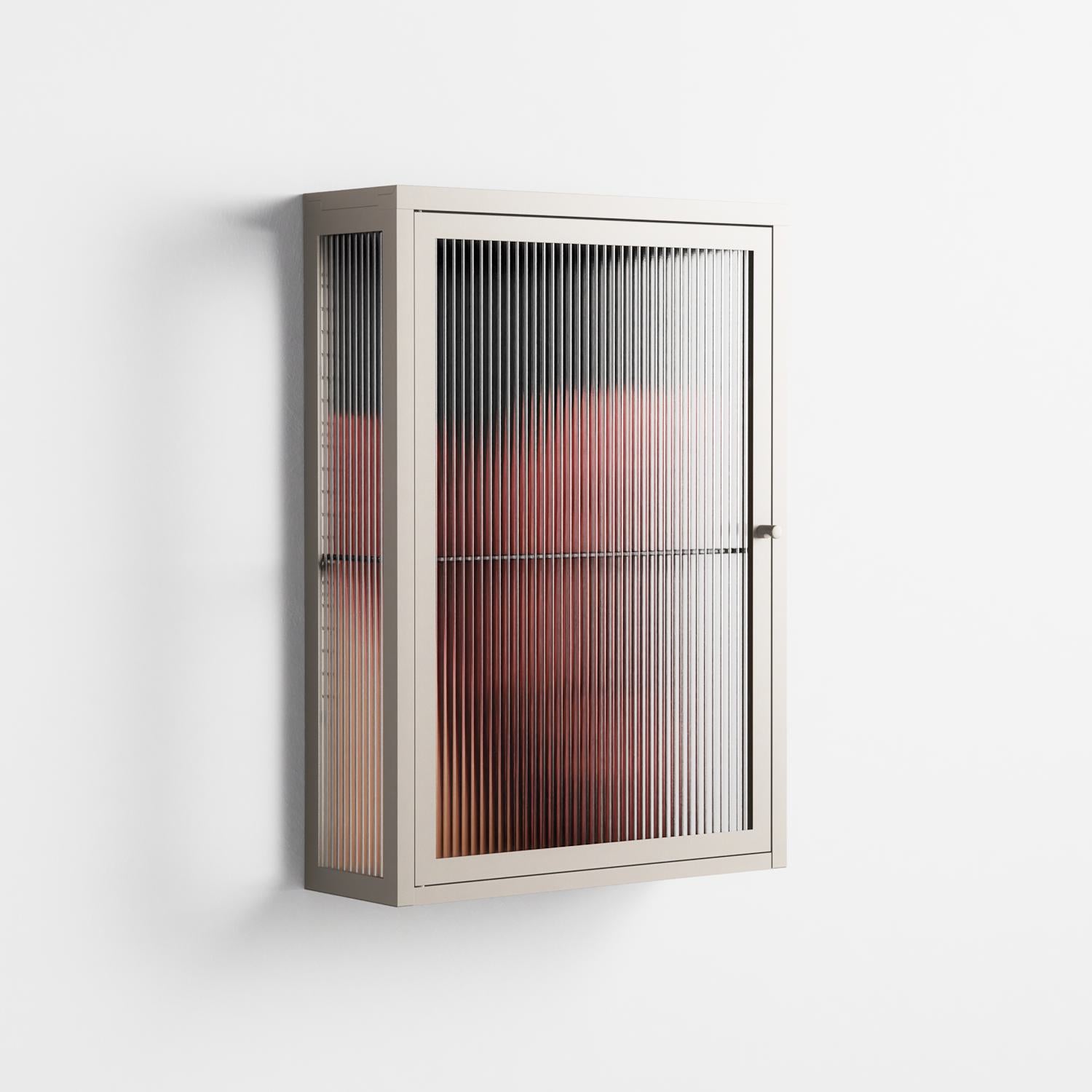 Red 3 - Wall Cabinet - Nadia Ryder - Pebble - Reeded glass